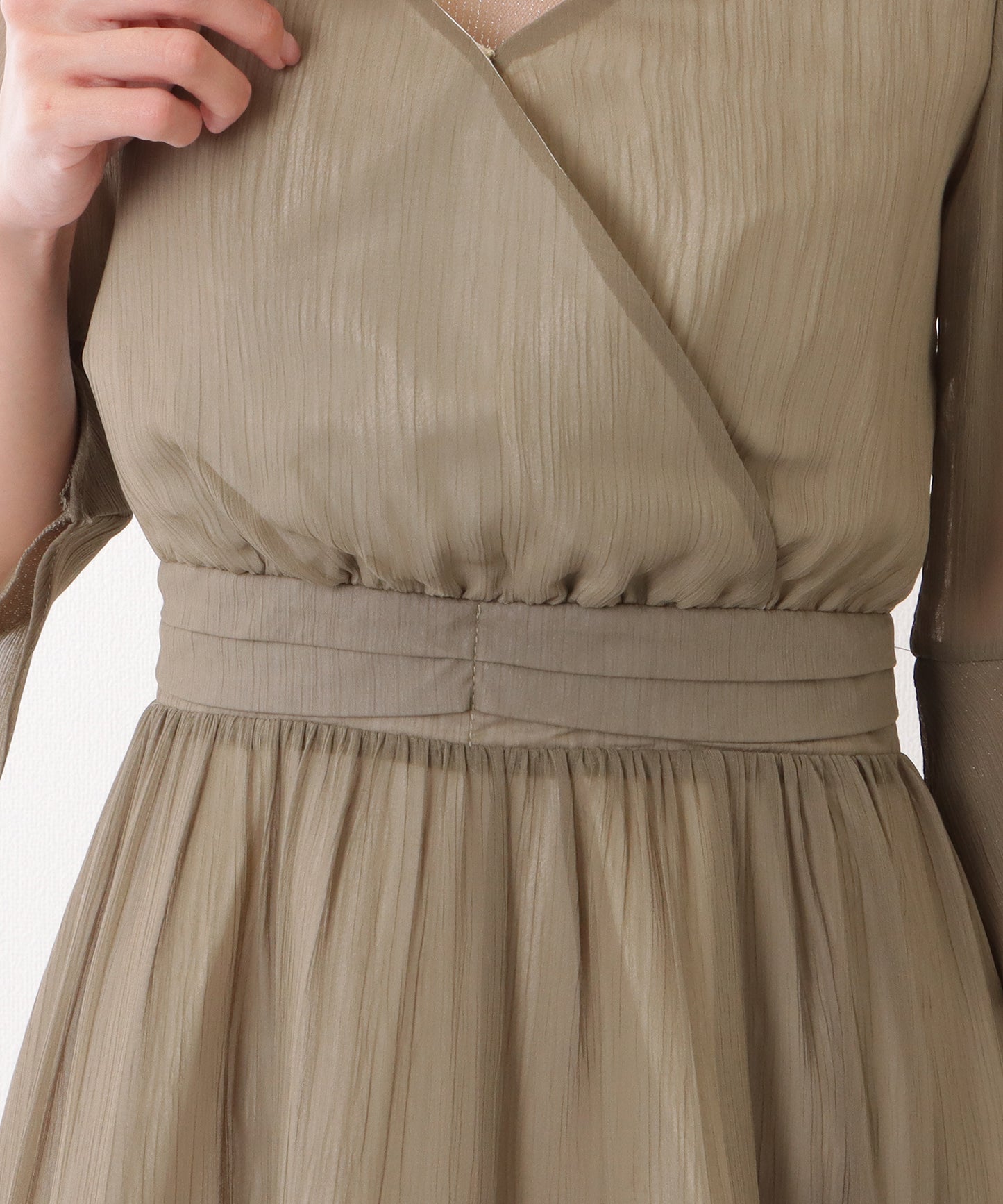 シアー ドッキング カシュクール ロング ワンピース