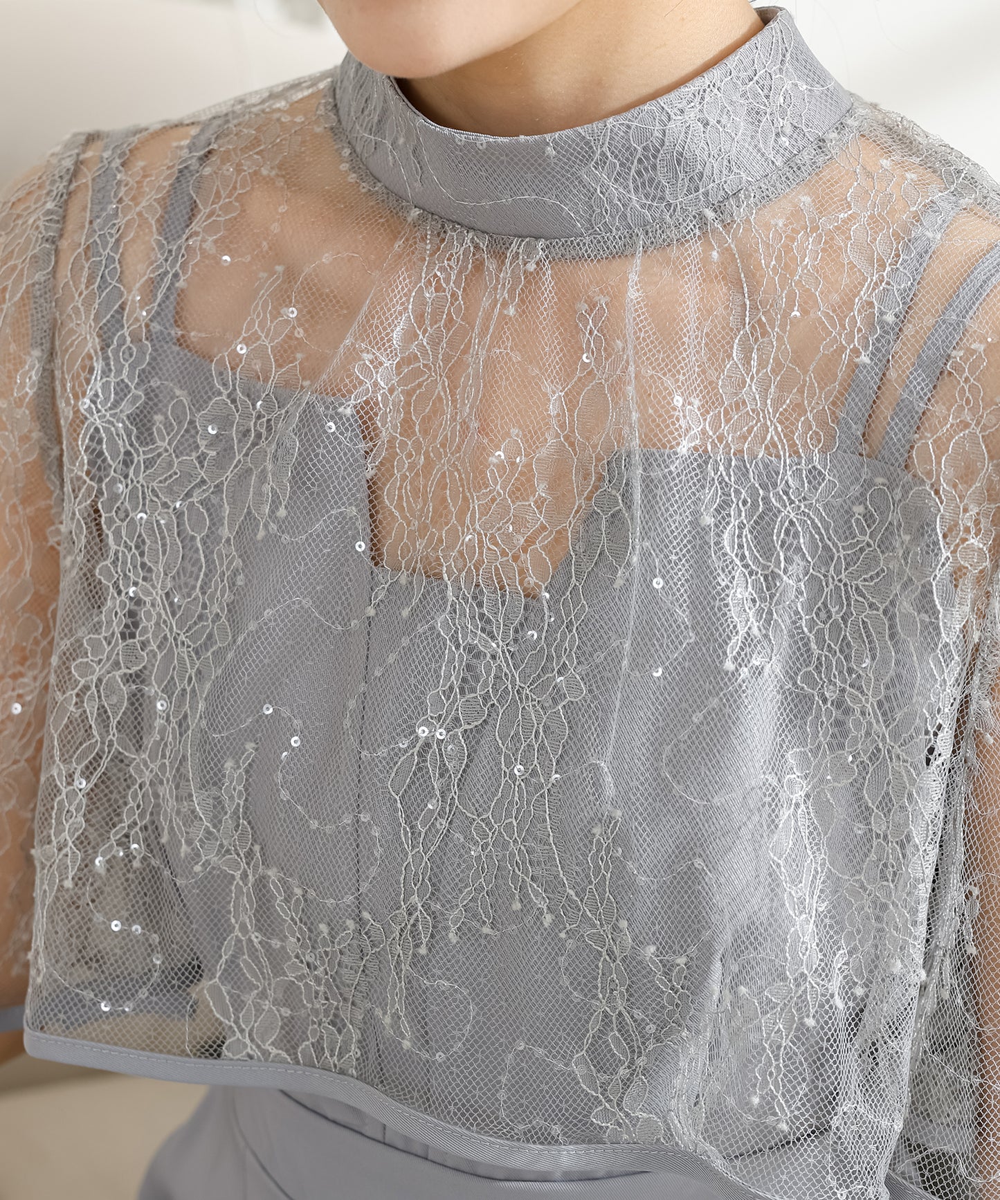 【2点セット】 レース ボレロ付き Vスリット キャミソール マーメイド ワンピース