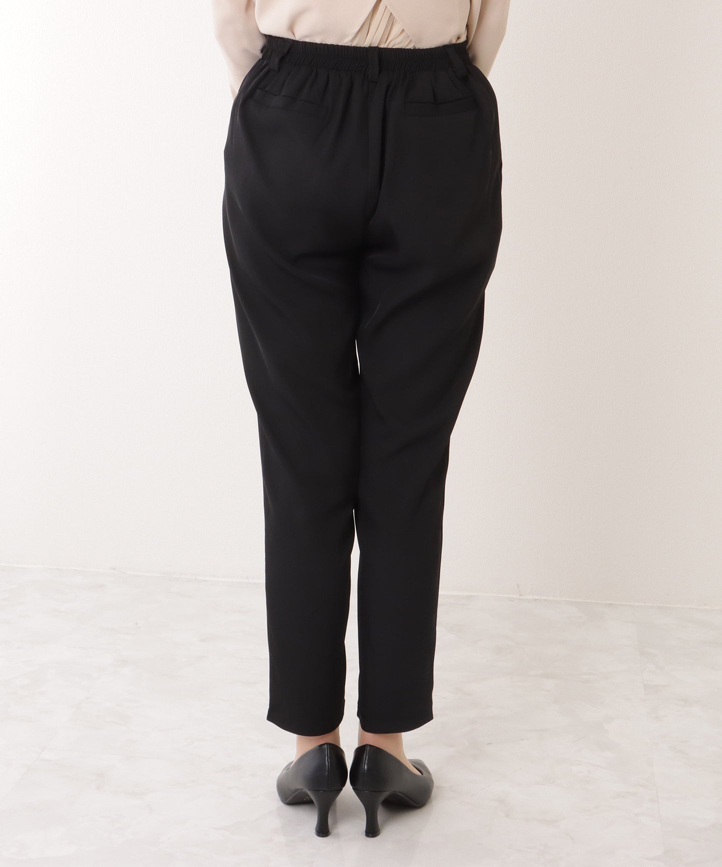 バック シフォン プリーツ スーツ セットアップ