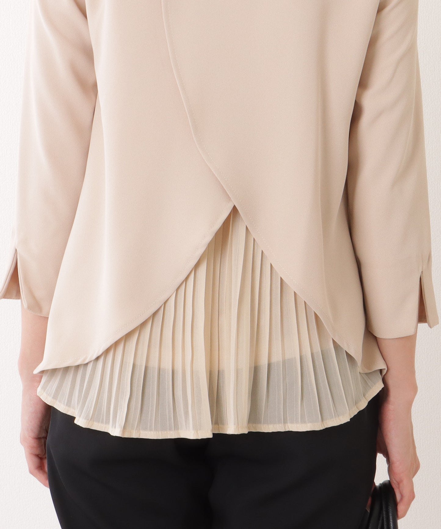 バック シフォン プリーツ スーツ セットアップ