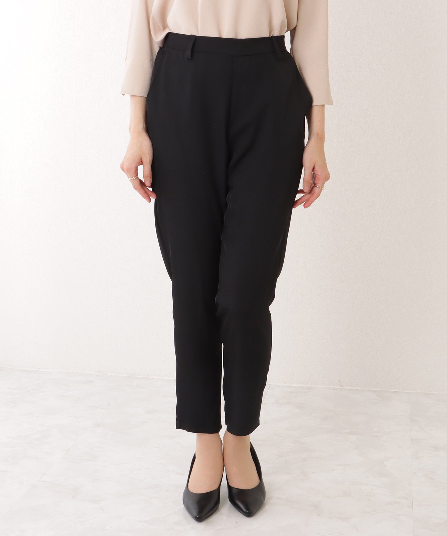 バック シフォン プリーツ スーツ セットアップ