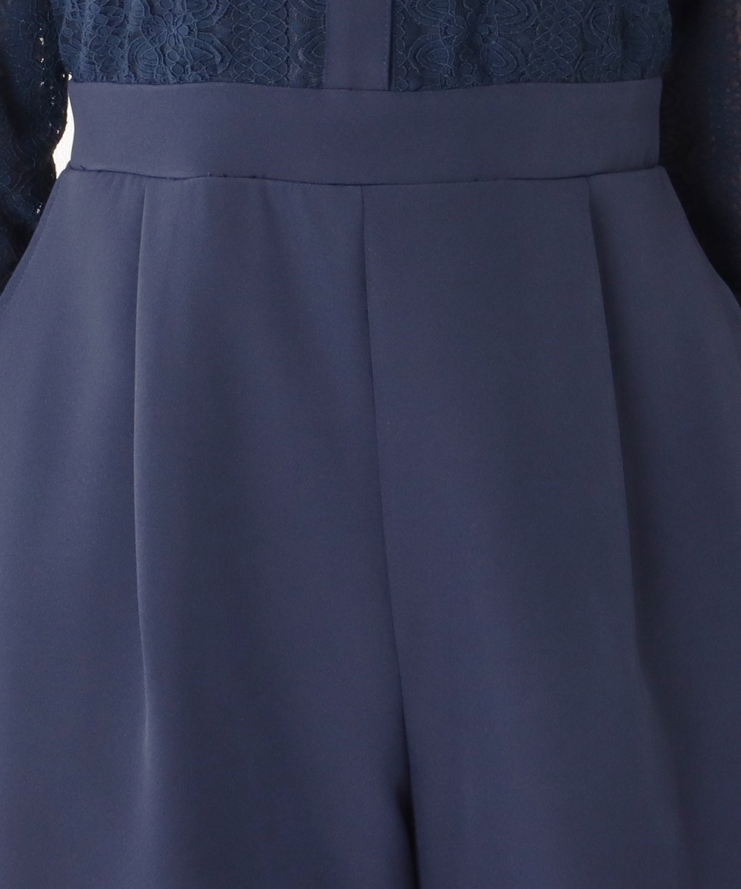 ジャケット付き レース ドッキング ワイド オールインワン