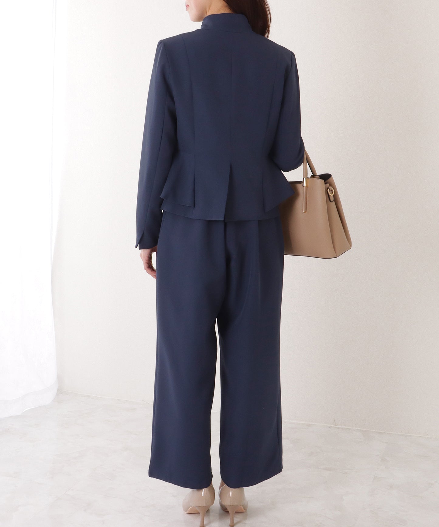 ジャケット付き レース ドッキング ワイド オールインワン