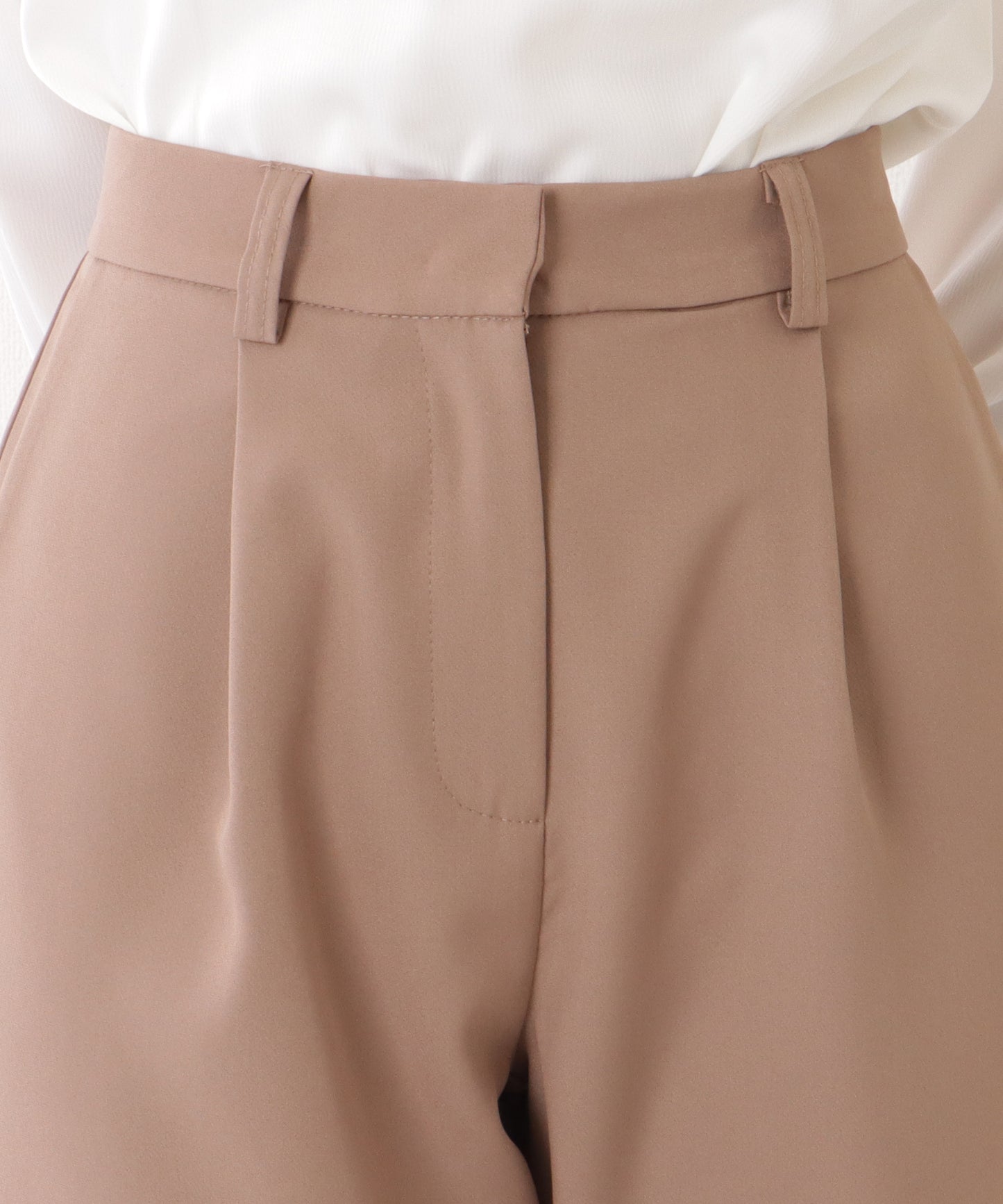 ノーカラー タック パンツ スーツ セットアップ