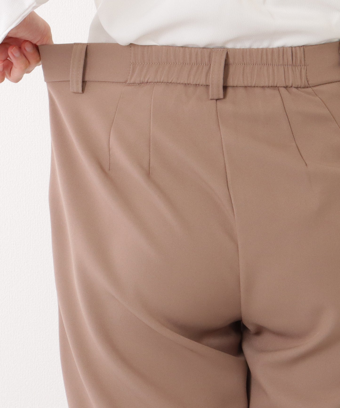 ノーカラー タック パンツ スーツ セットアップ