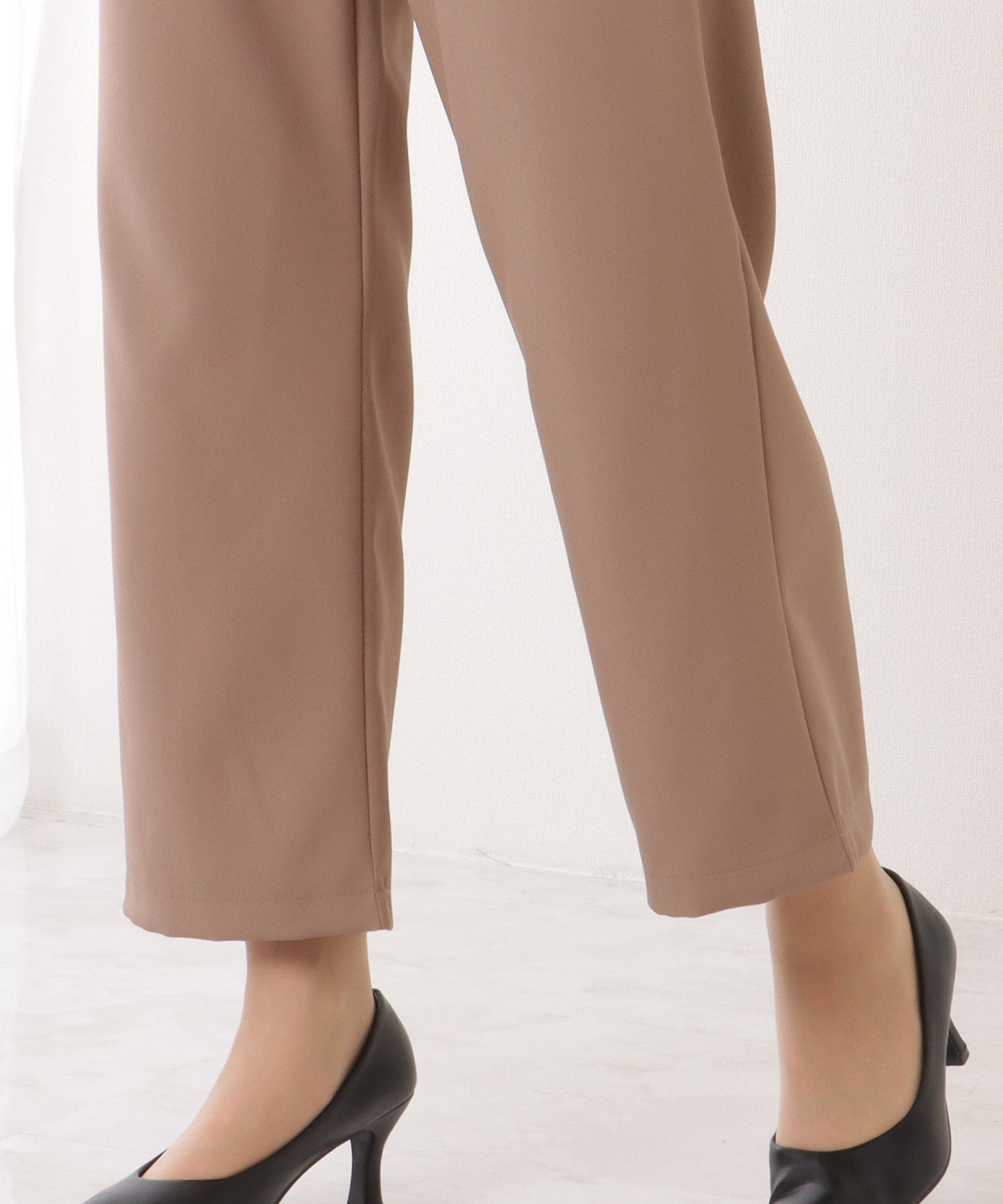 ノーカラー タック パンツ スーツ セットアップ