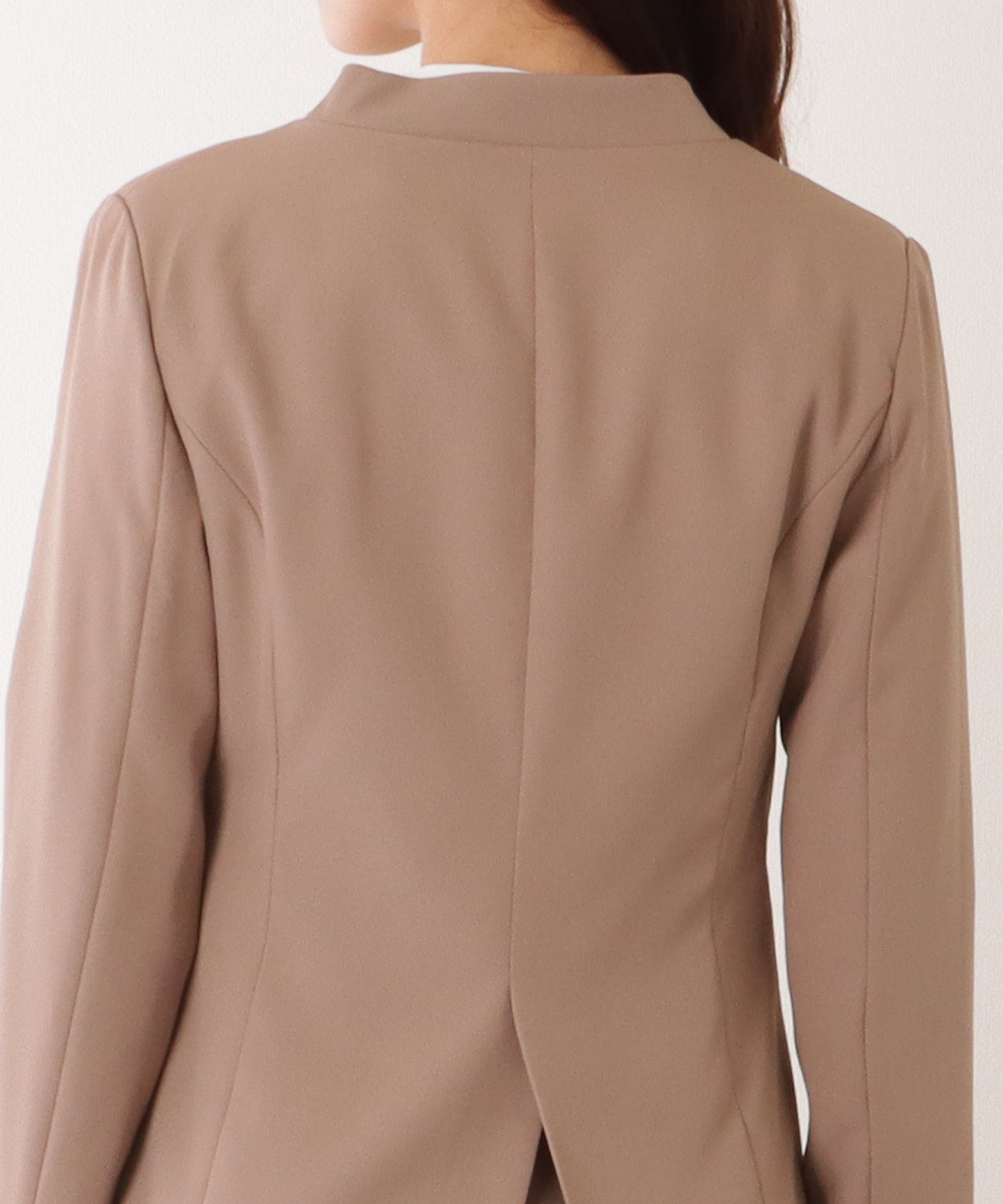 ノーカラー タック パンツ スーツ セットアップ