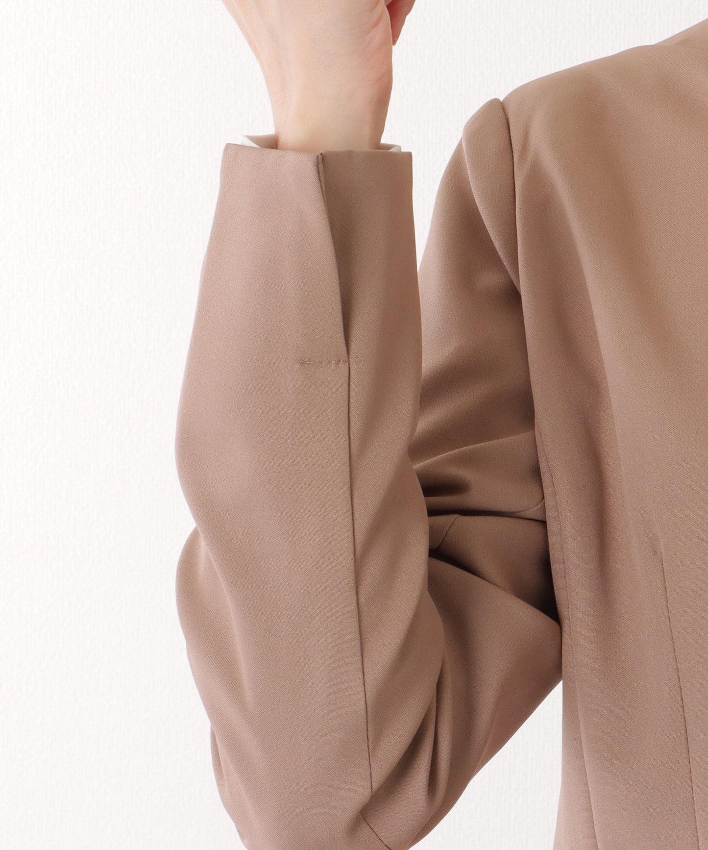 ノーカラー タック パンツ スーツ セットアップ