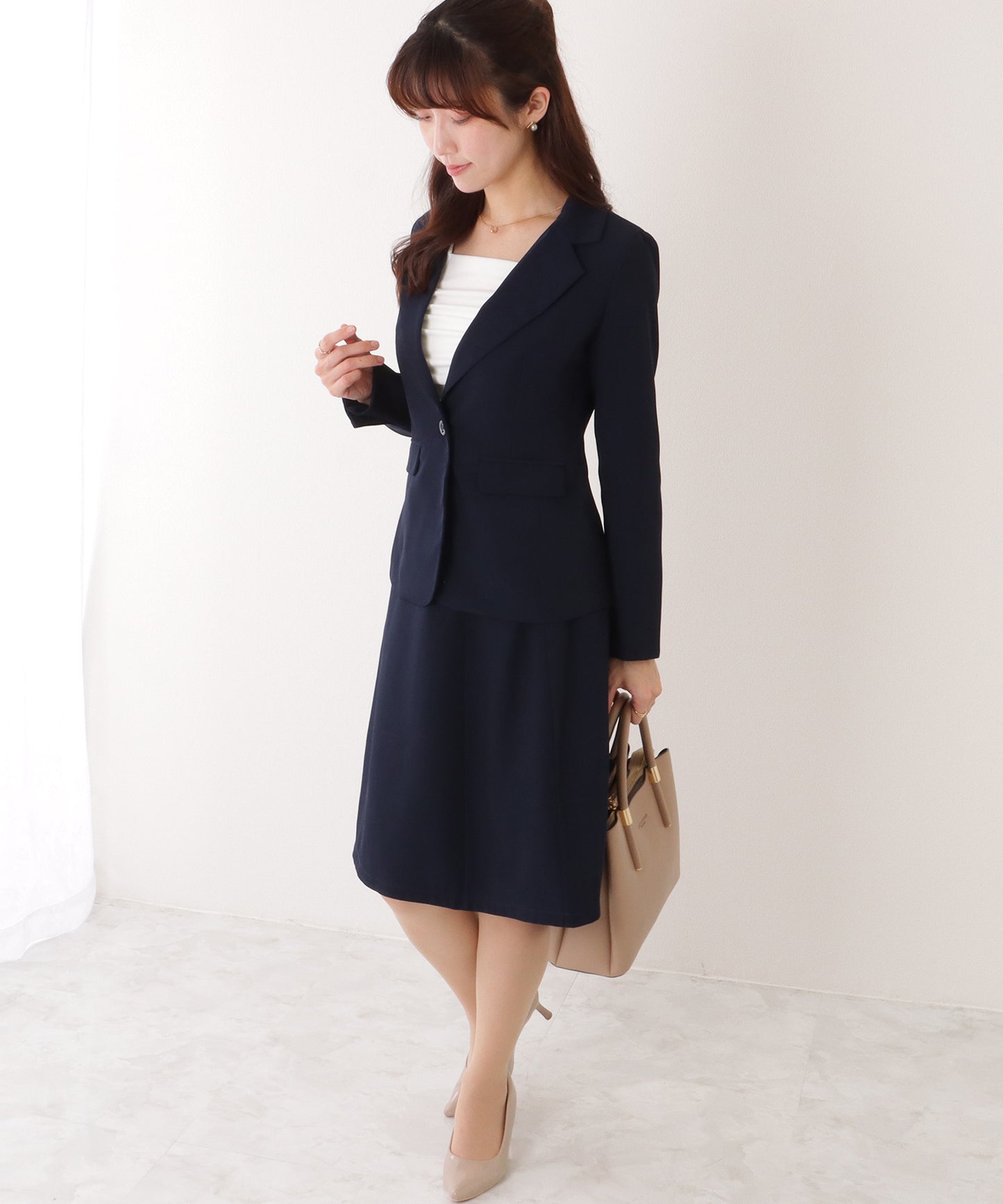 1つボタン テーラード スカート スーツ セットアップ