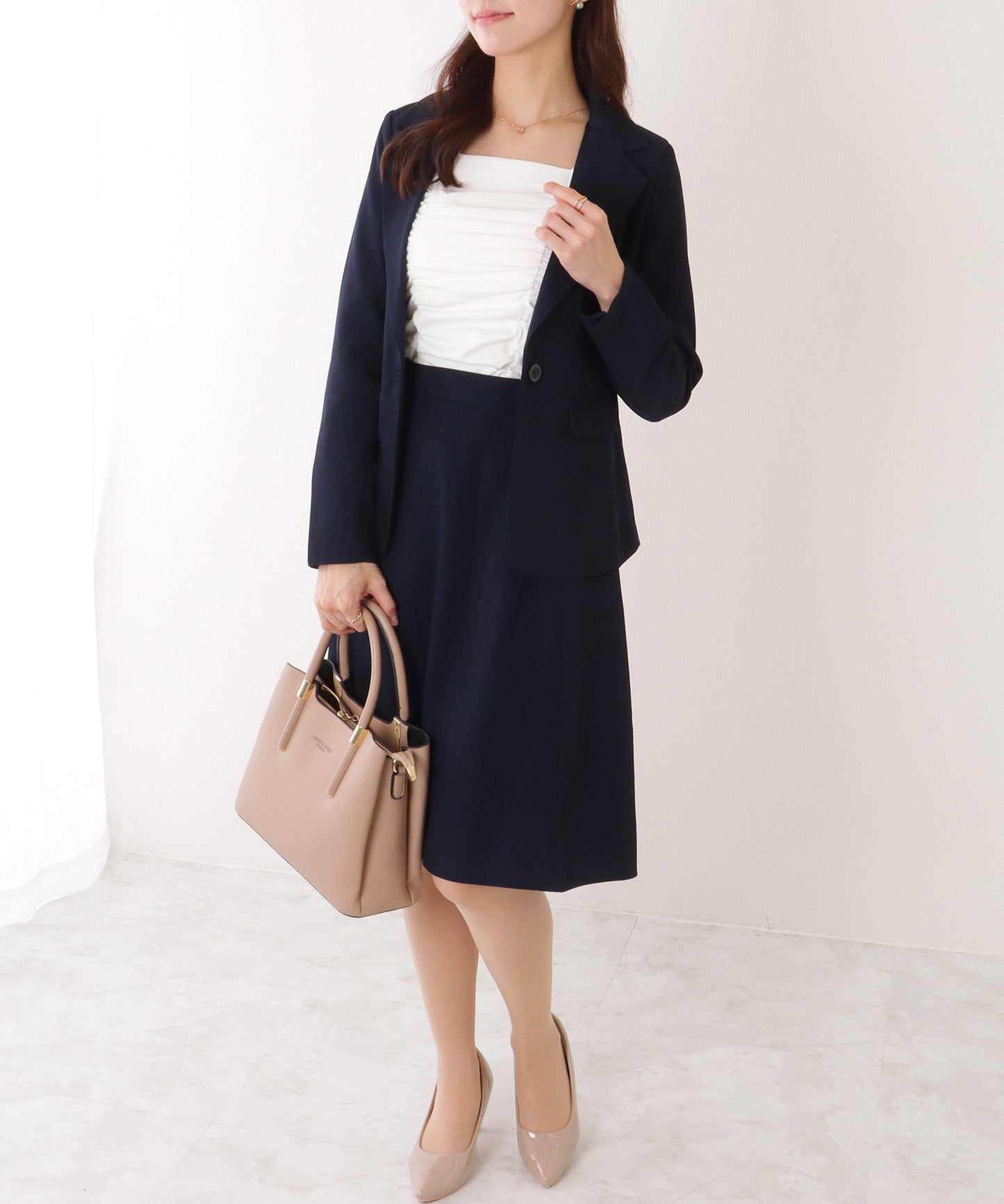 1つボタン テーラード スカート スーツ セットアップ