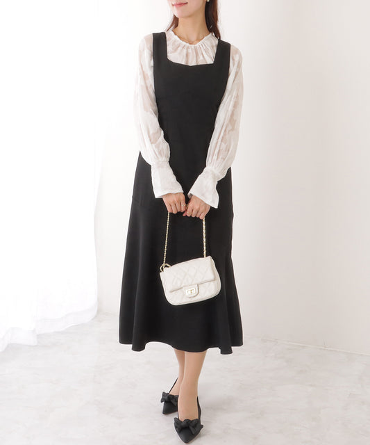 ショートジャケット付き ロング ワンピース セットアップ