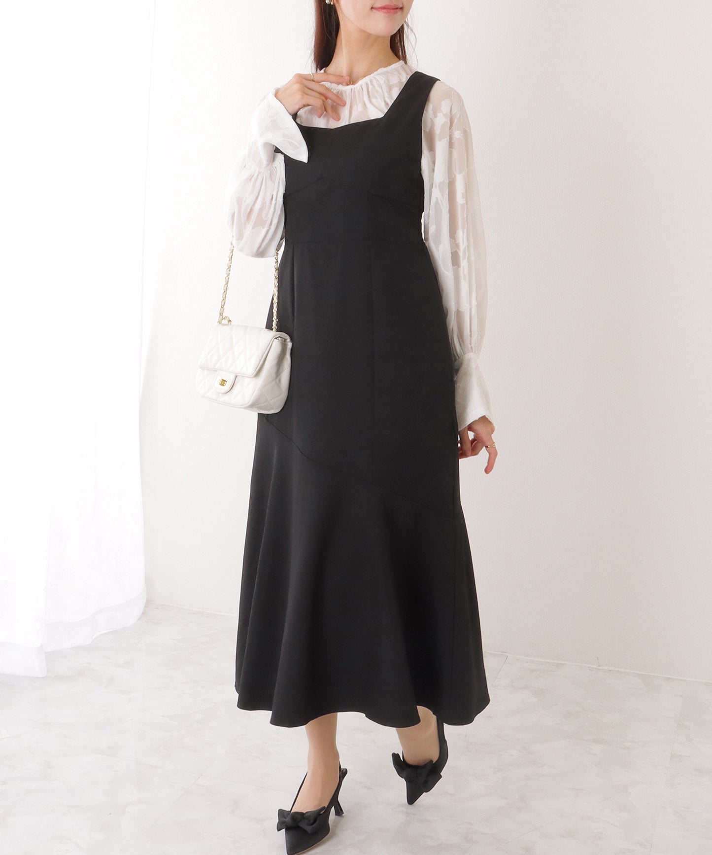 ショートジャケット付き ロング ワンピース セットアップ