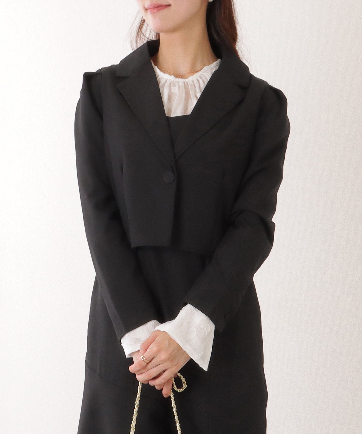 ショートジャケット付き ロング ワンピース セットアップ