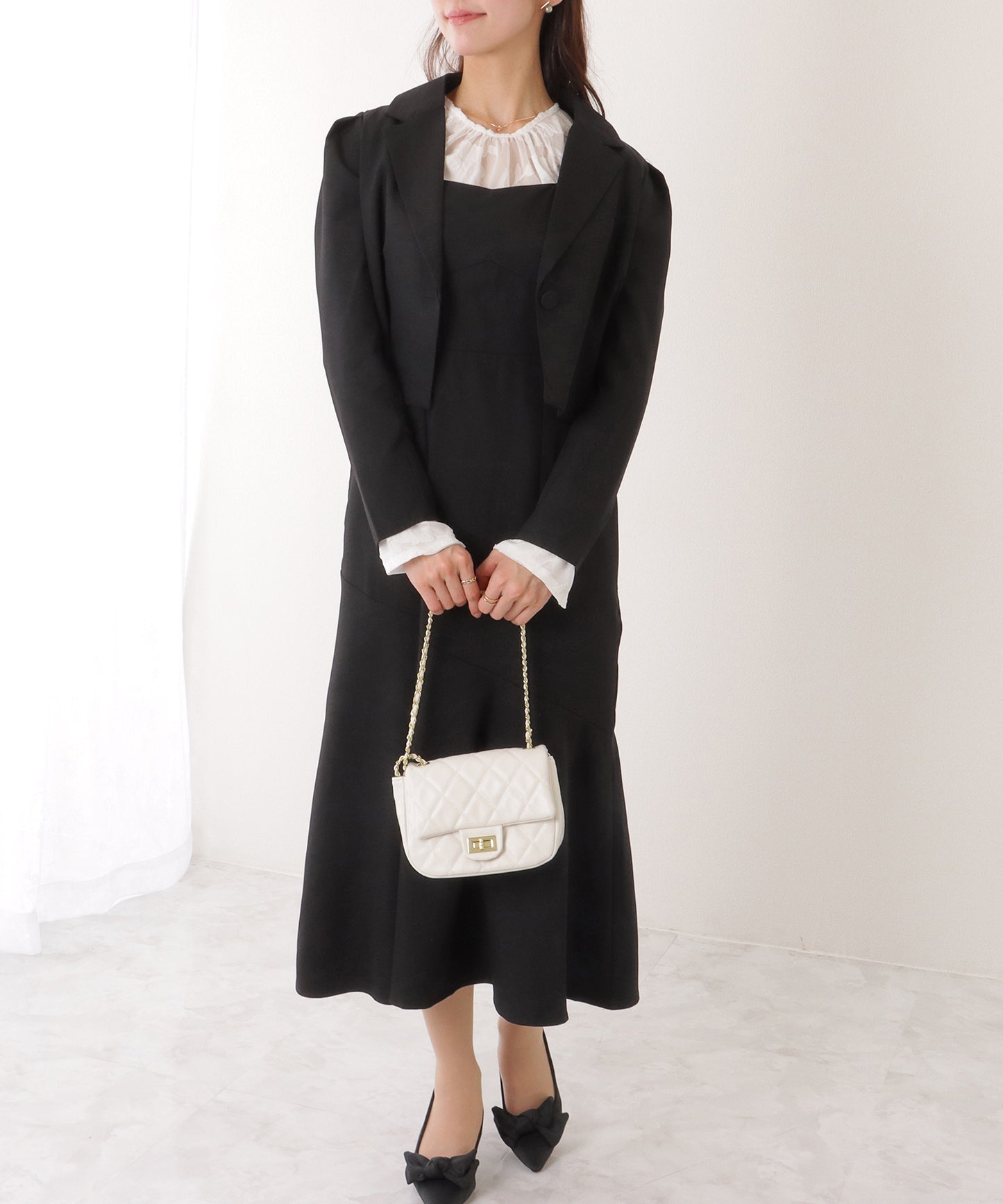 ショートジャケット付き ロング ワンピース セットアップ