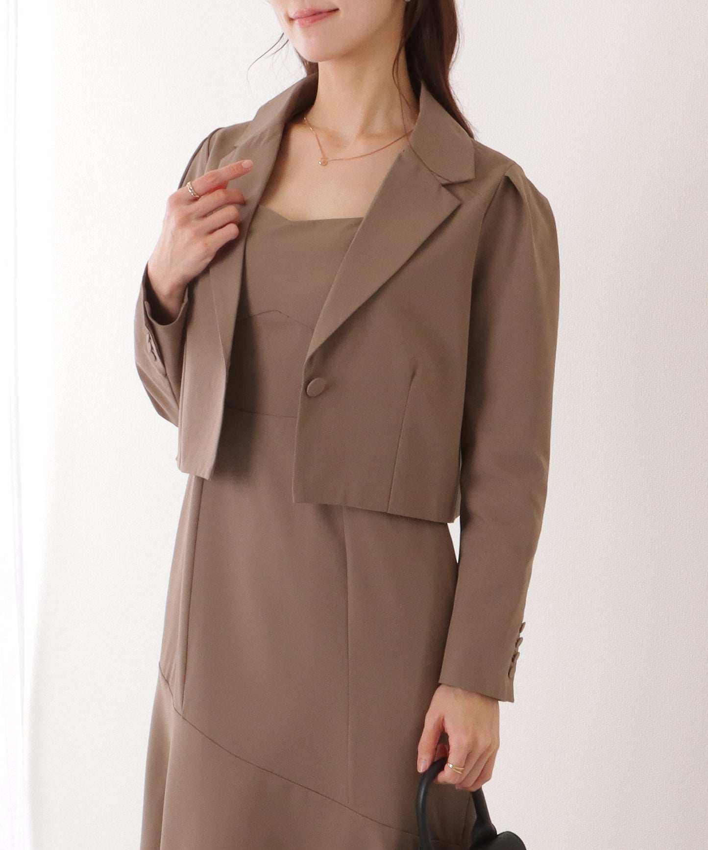 ショートジャケット付き ロング ワンピース セットアップ