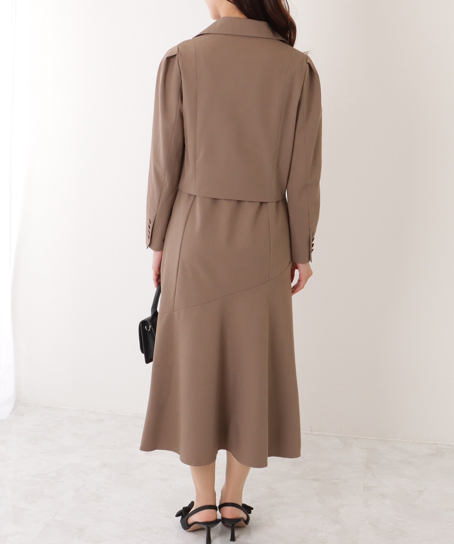 ショートジャケット付き ロング ワンピース セットアップ