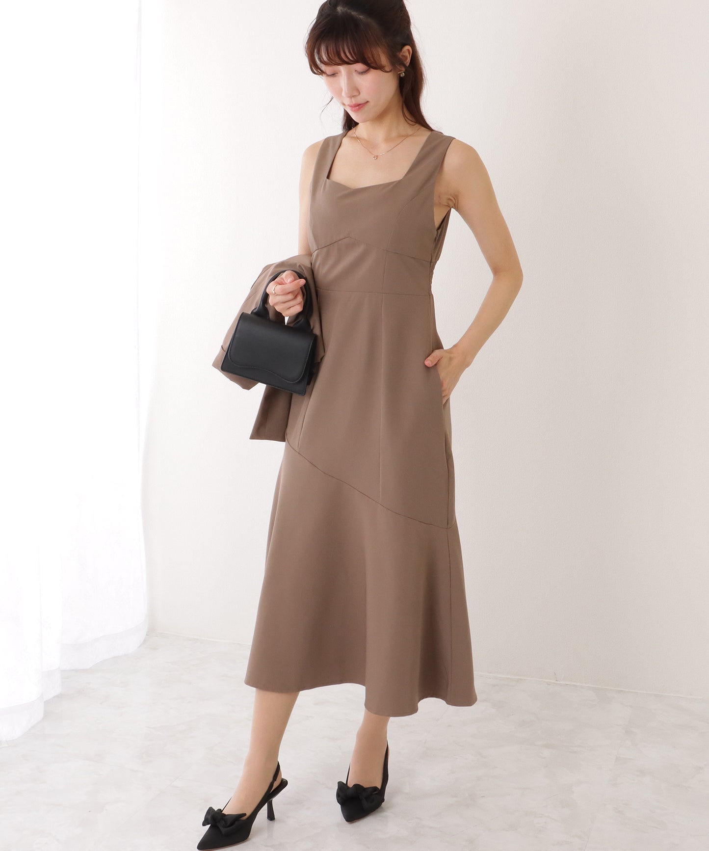 ショートジャケット付き ロング ワンピース セットアップ