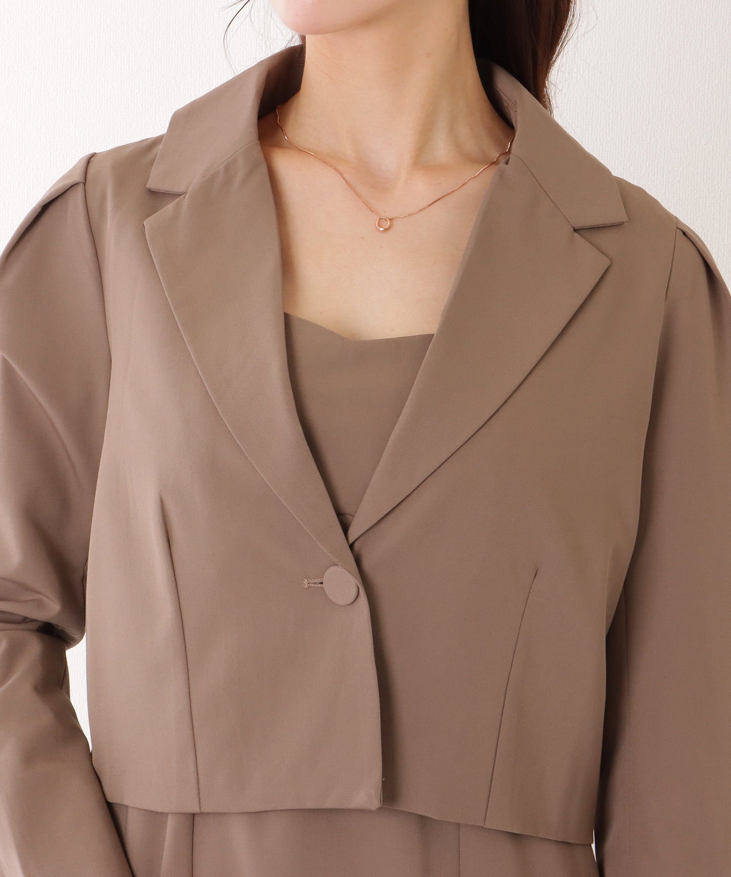 ショートジャケット付き ロング ワンピース セットアップ