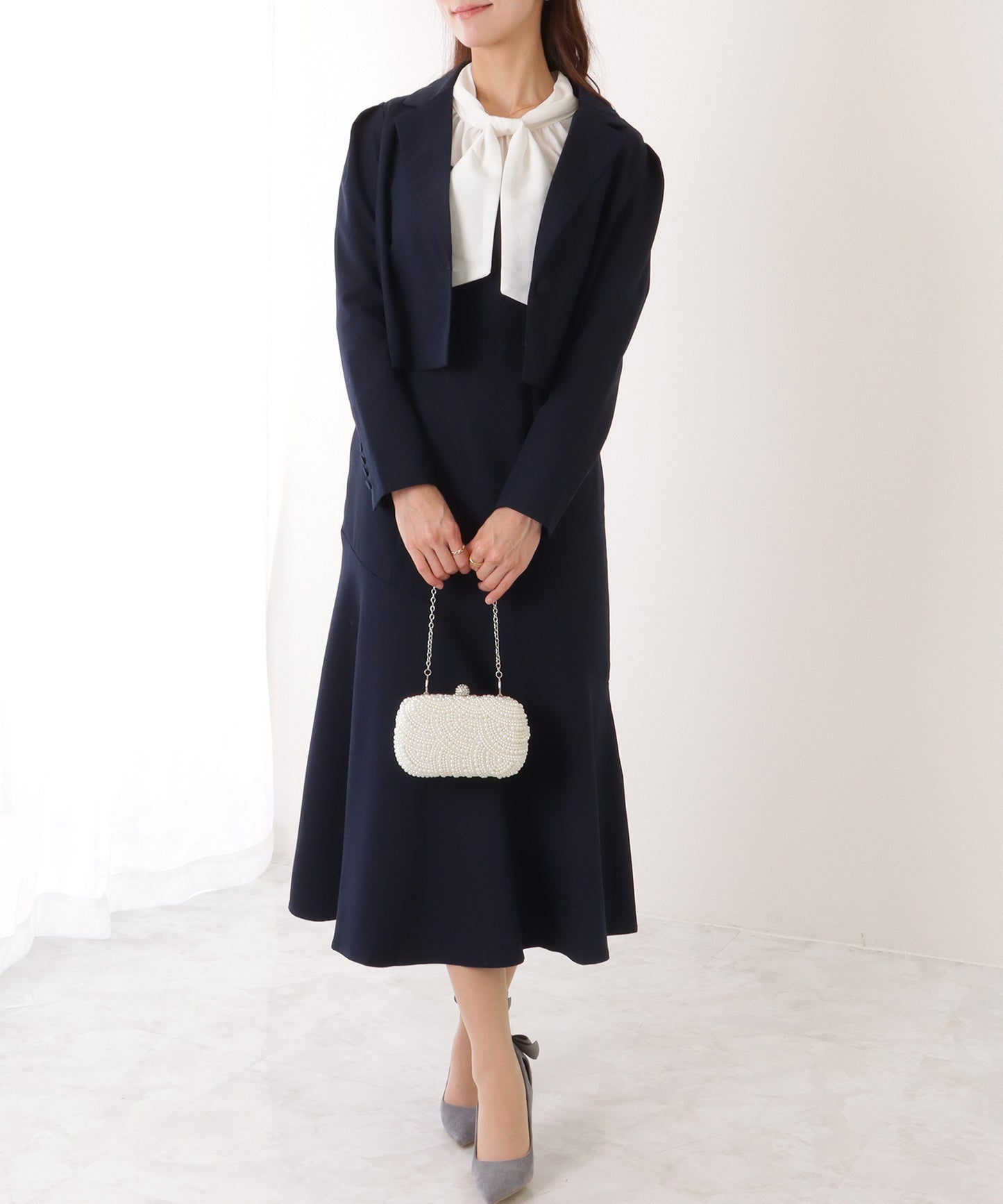 ショートジャケット付き ロング ワンピース セットアップ