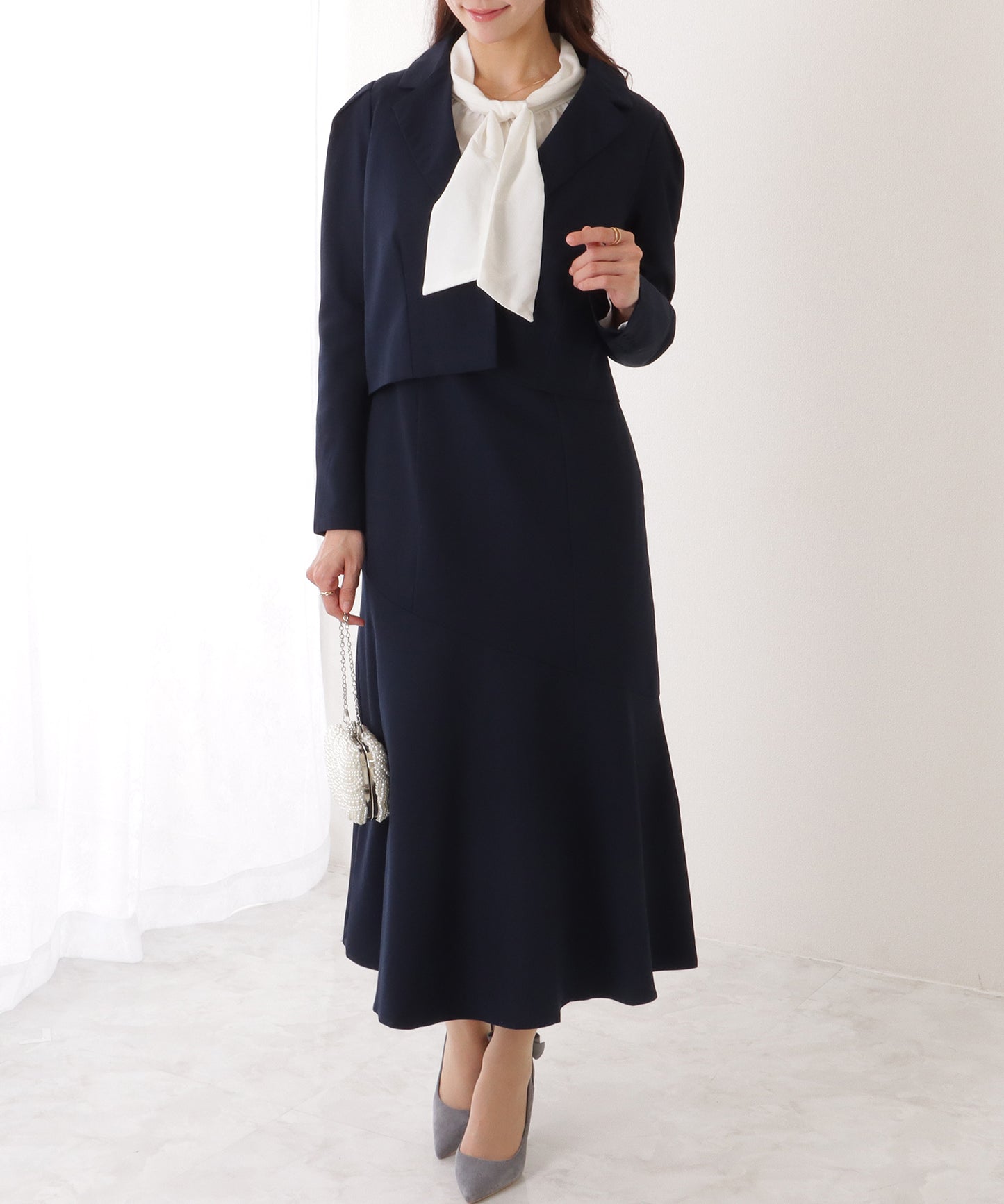 ショートジャケット付き ロング ワンピース セットアップ