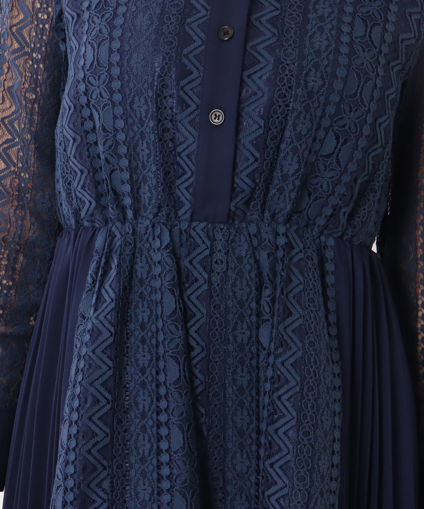 ノーカラー ジャケット付き レース シャツ ワンピース