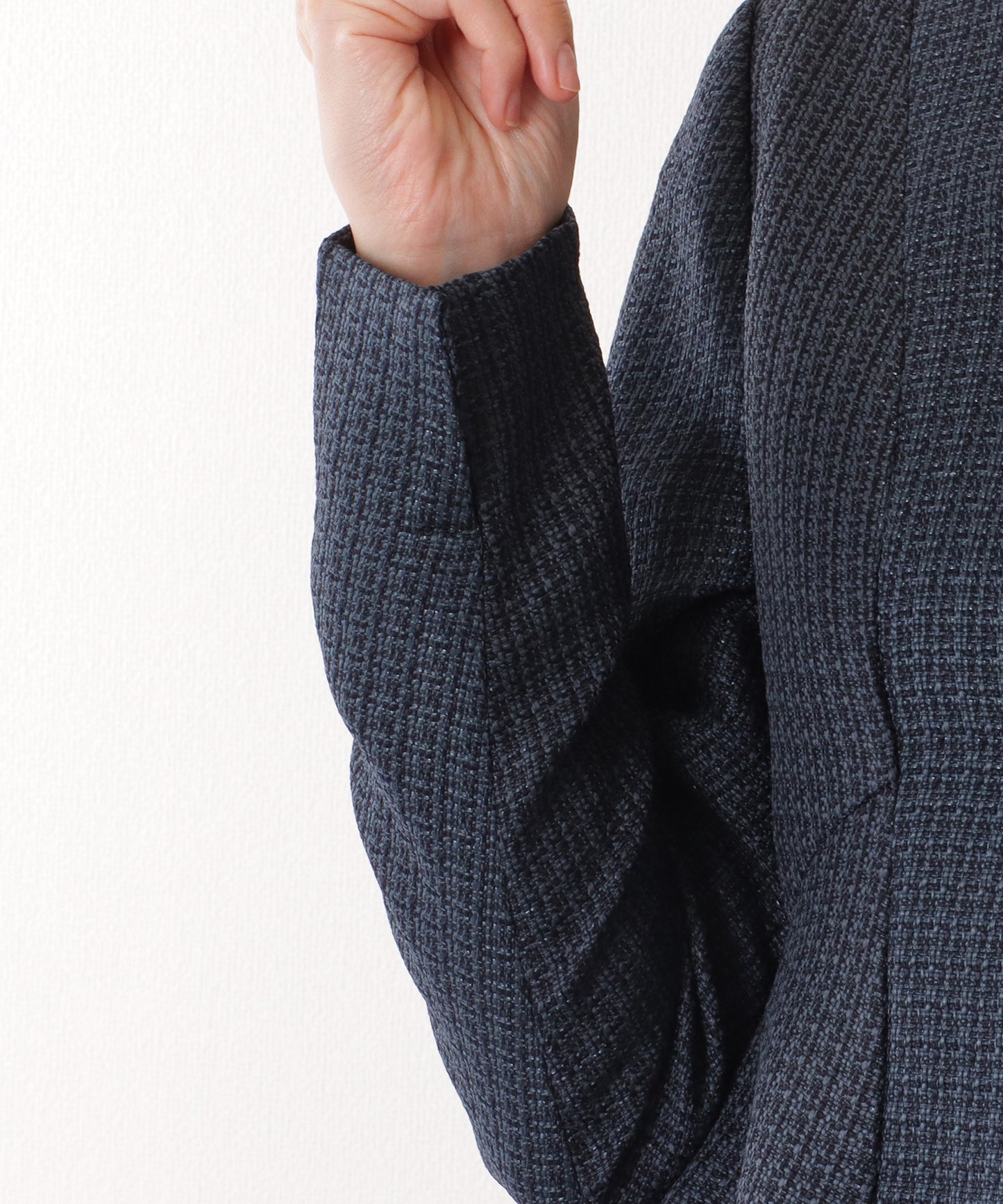 ノーカラー ジャケット付き レース シャツ ワンピース