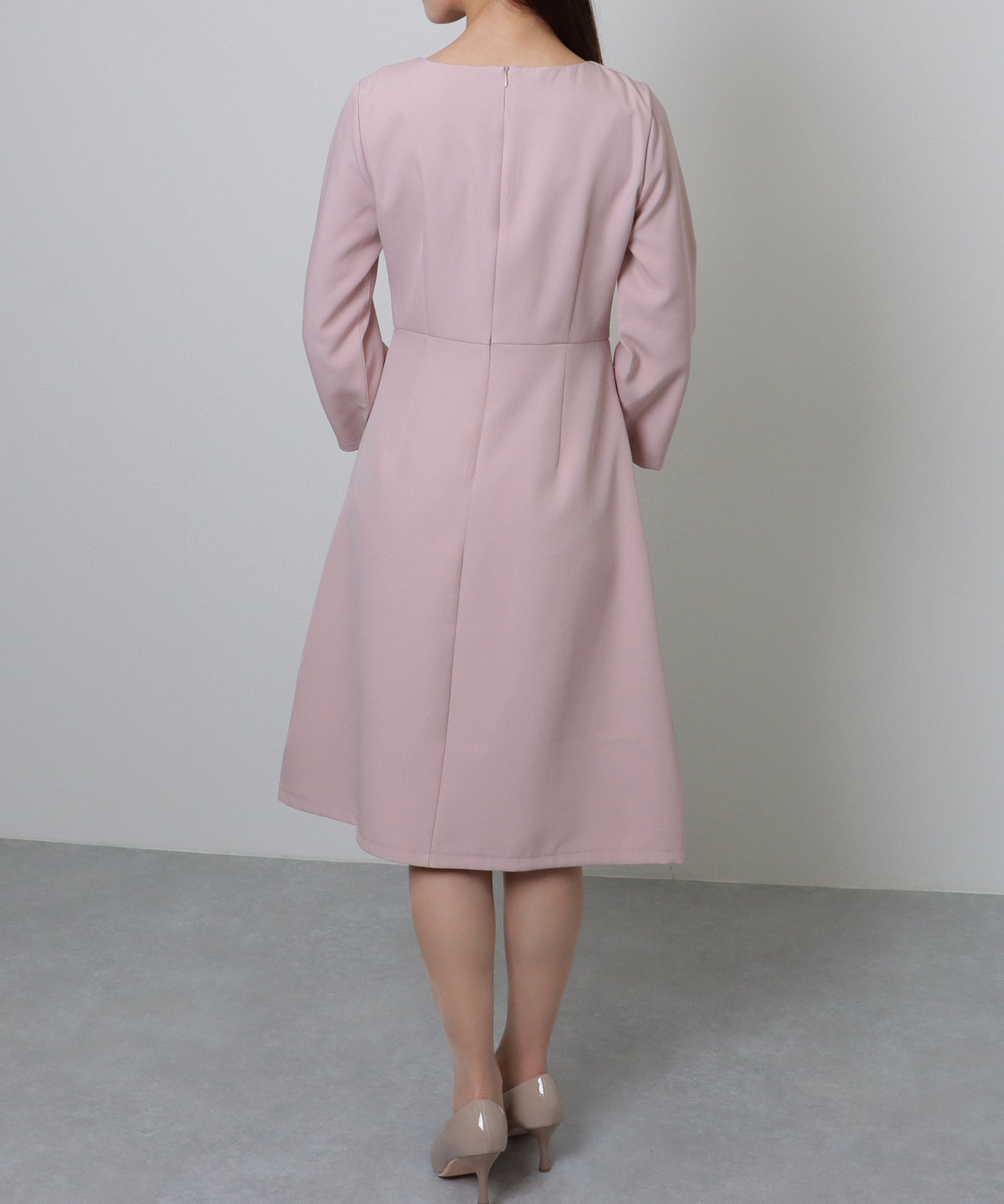 ノーカラー ジャケット付き Aライン ベーシック ワンピース