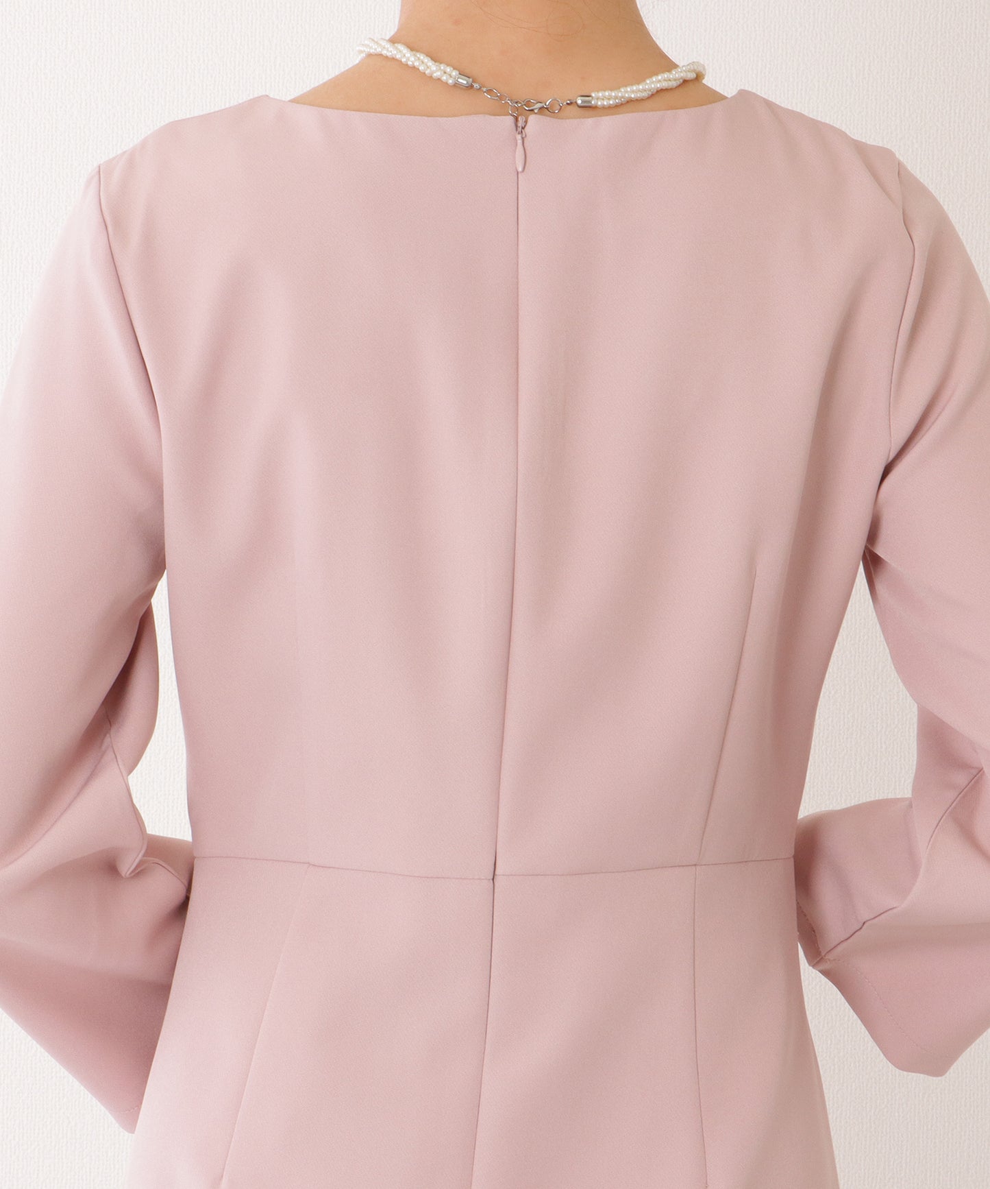 ノーカラー ジャケット付き Aライン ベーシック ワンピース