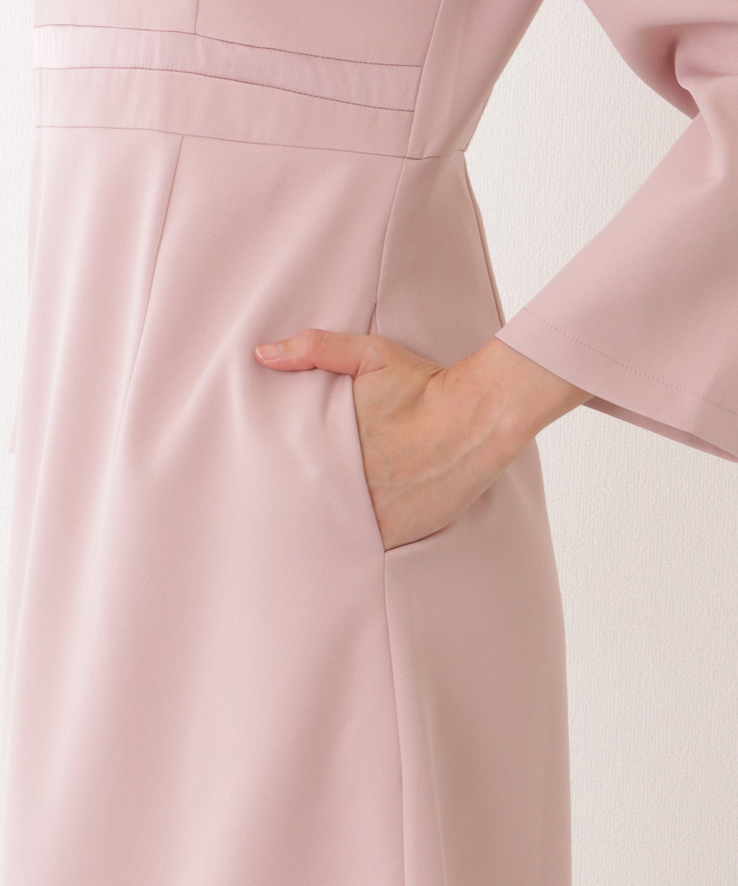 ノーカラー ジャケット付き Aライン ベーシック ワンピース