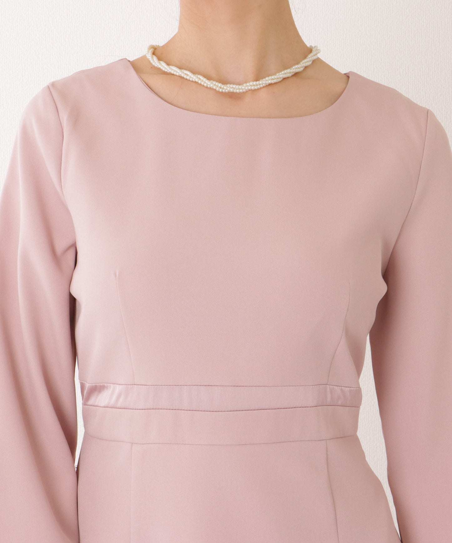 ノーカラー ジャケット付き Aライン ベーシック ワンピース