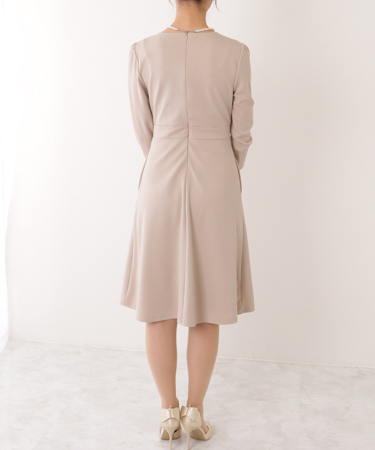 2WAY リボンジャケット付き タック ワンピース セットアップ