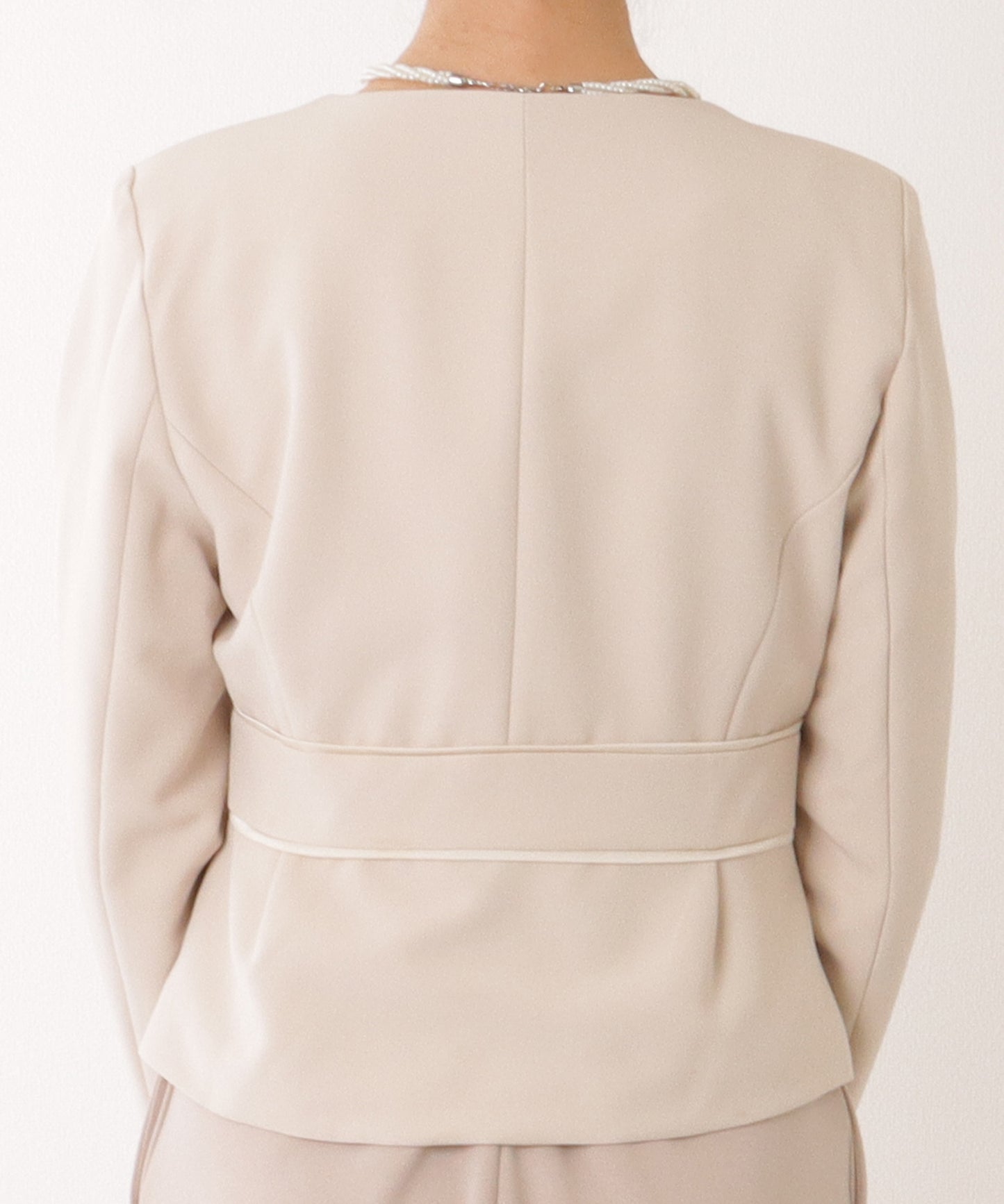 2WAY リボンジャケット付き タック ワンピース セットアップ