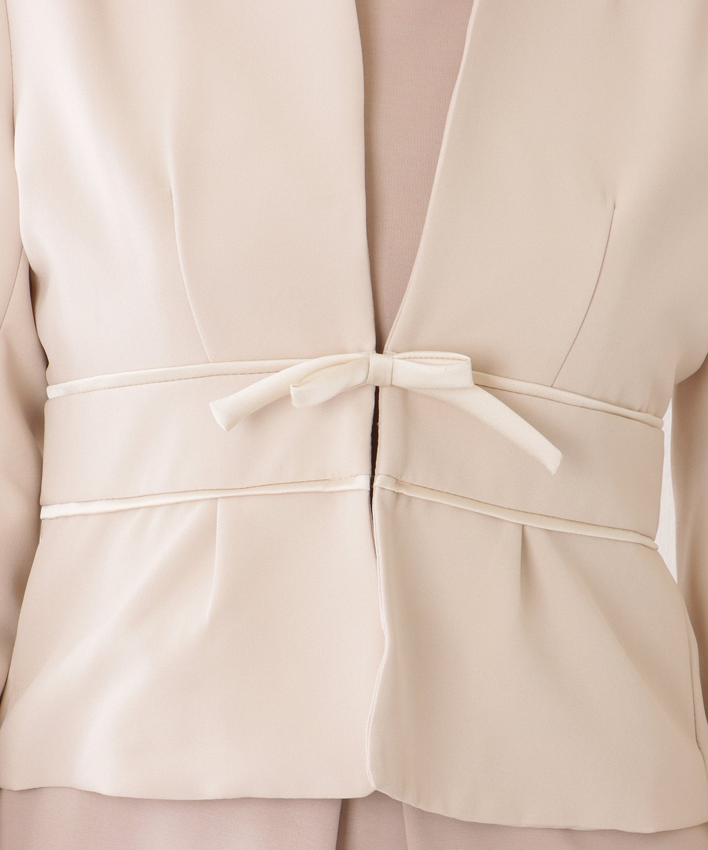 2WAY リボンジャケット付き タック ワンピース セットアップ