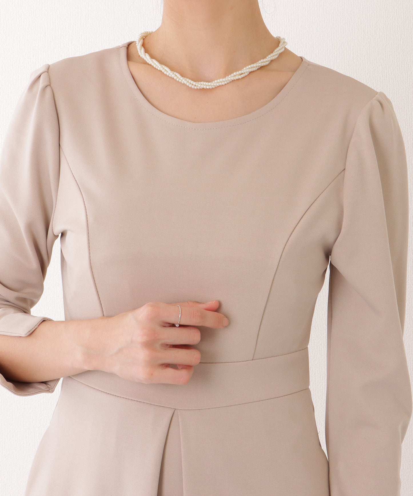 2WAY リボンジャケット付き タック ワンピース セットアップ