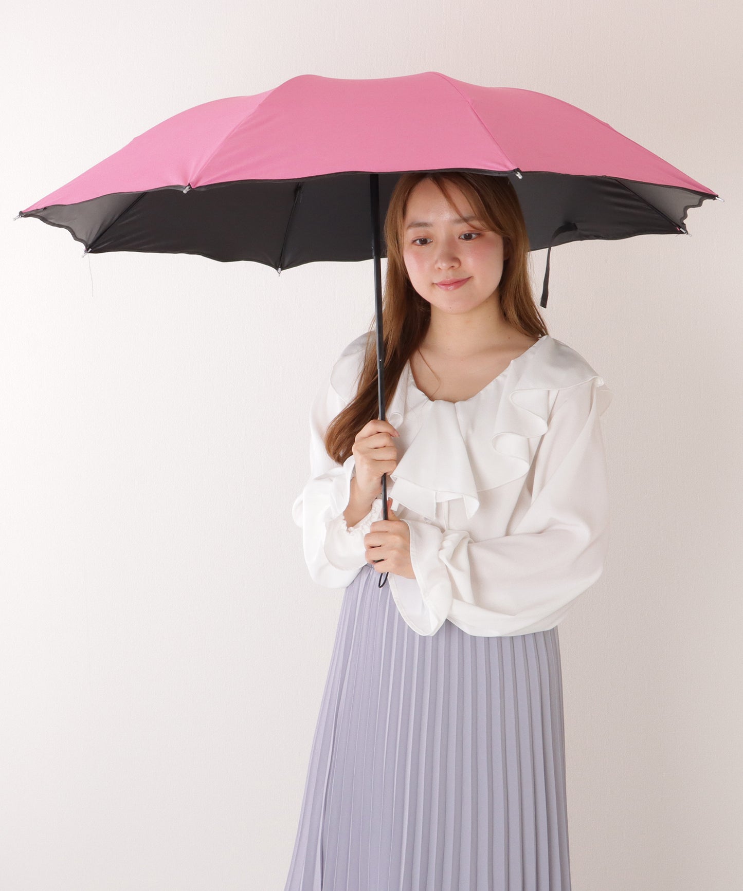 【雨晴兼用】フラワー デザイン 配色 折りたたみ傘