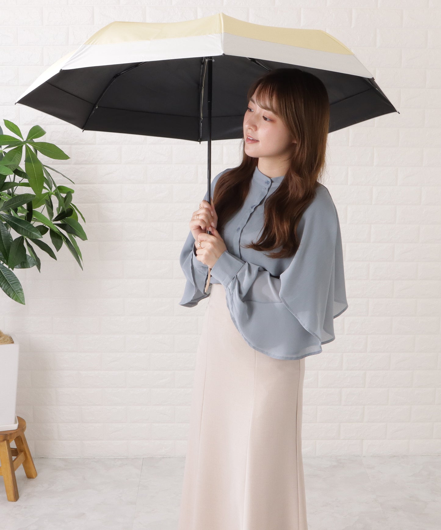 バイカラー晴雨兼用折りたたみ傘