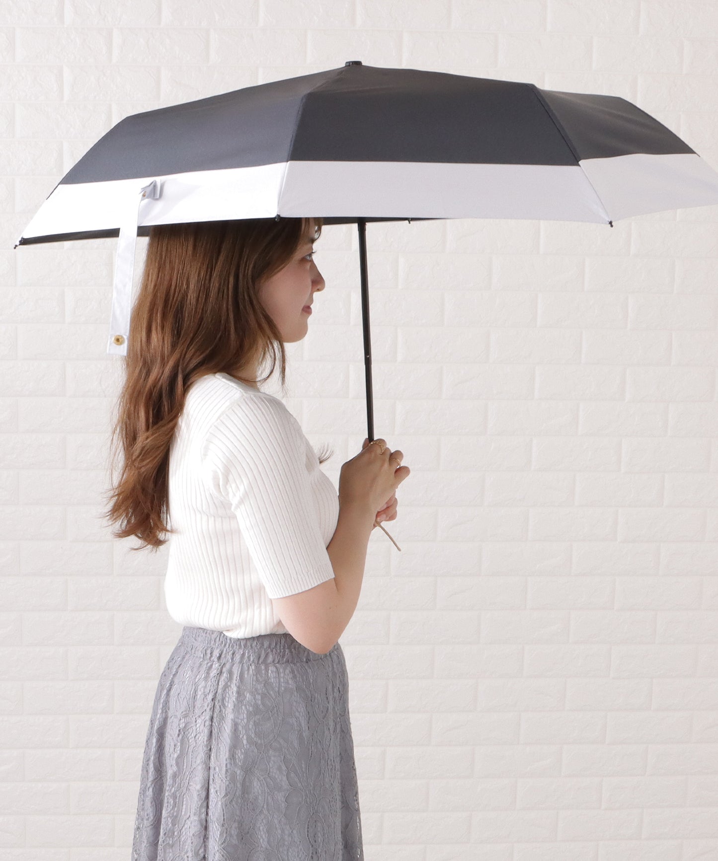 バイカラー晴雨兼用折りたたみ傘