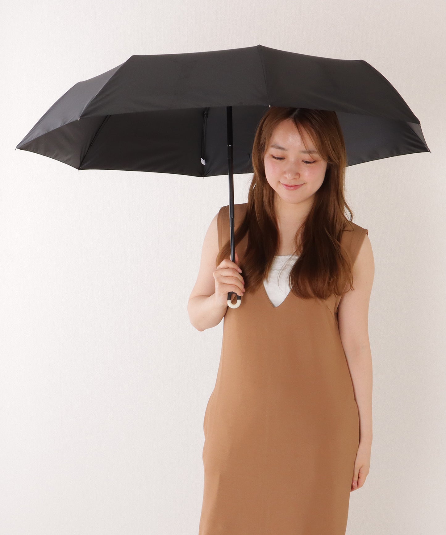 【雨晴兼用】ソリッドカラー ワンタッチ ベーシック 折りたたみ傘