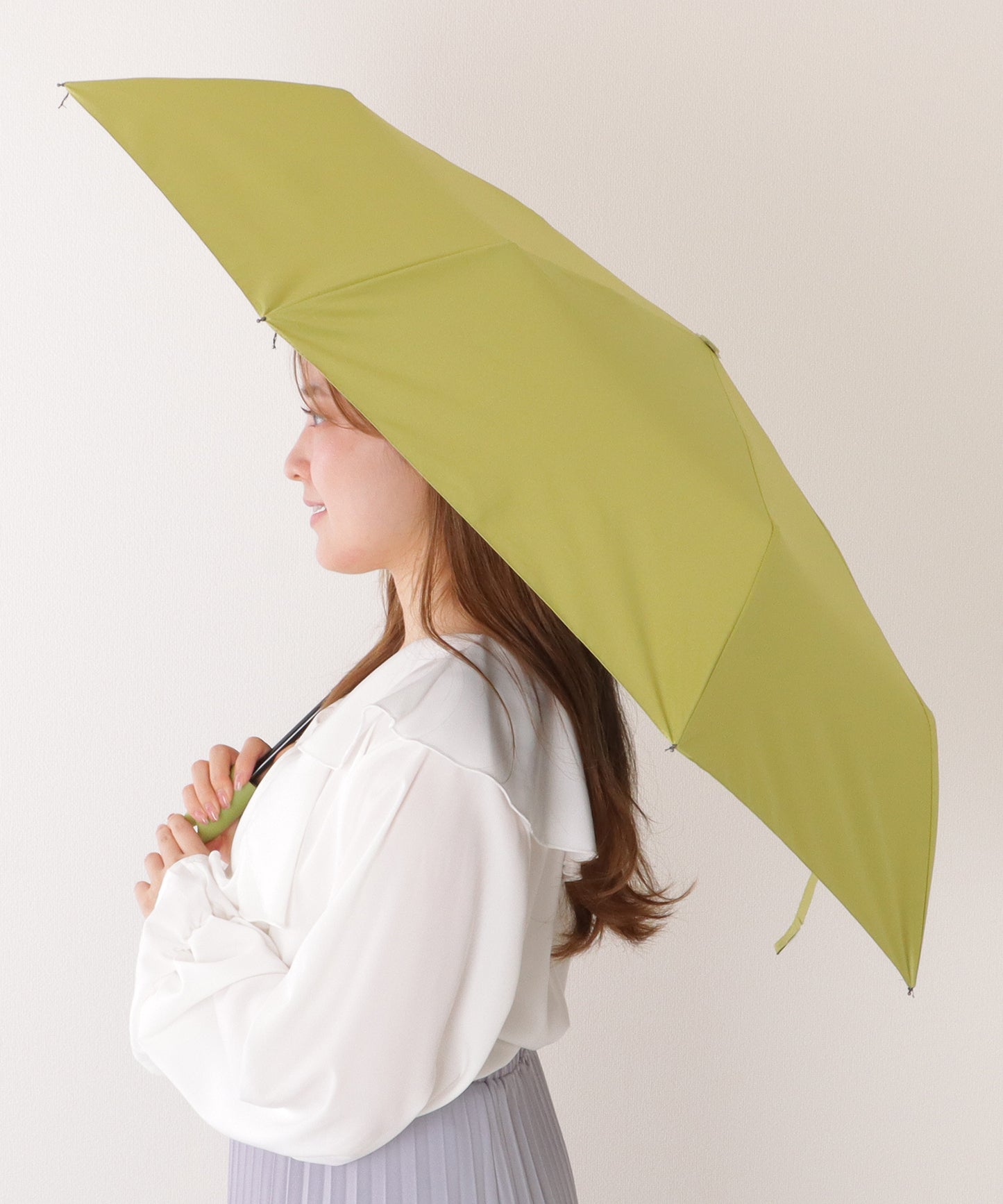 【雨晴兼用】ソリッドカラー ワンタッチ ベーシック 折りたたみ傘