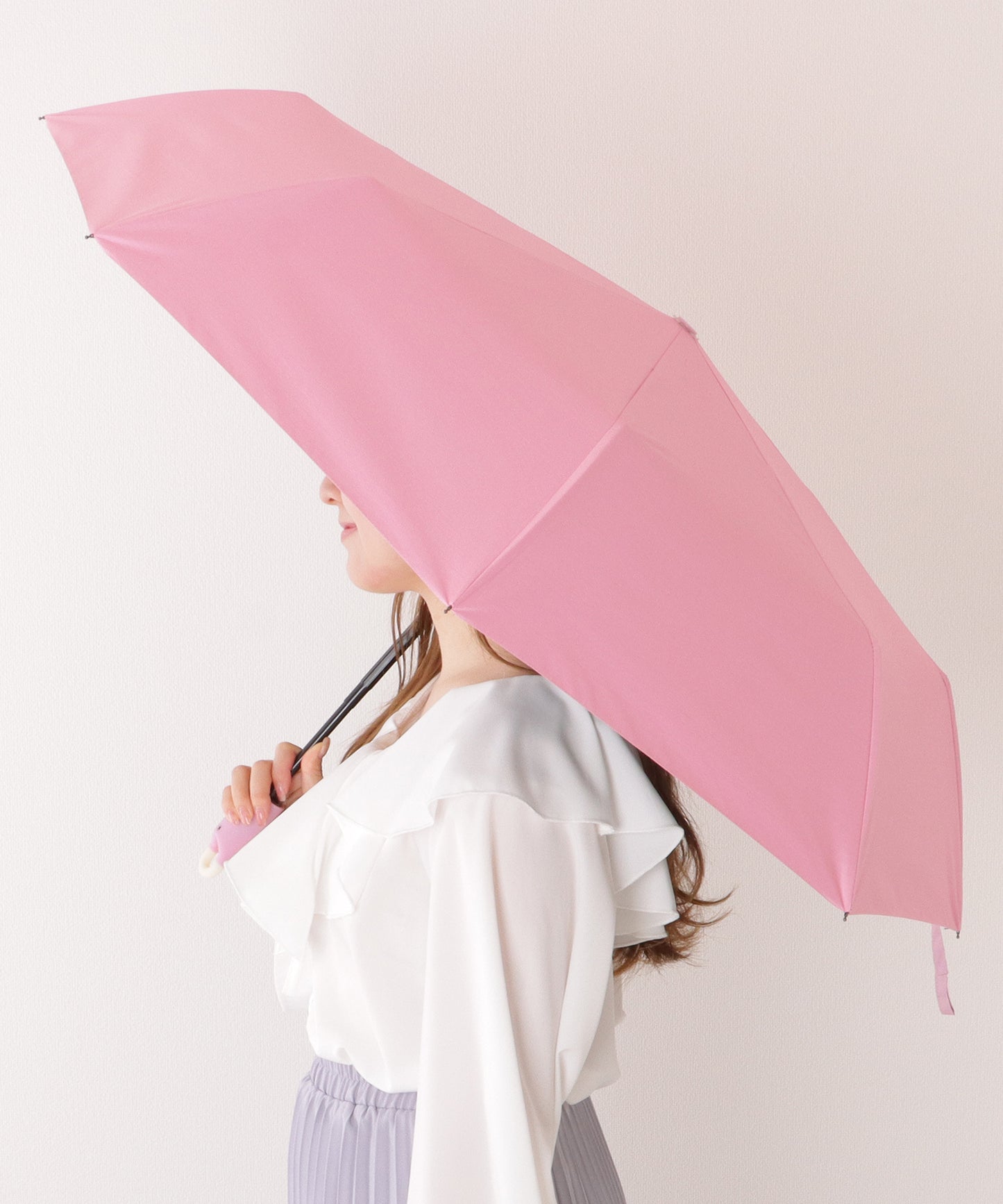 【雨晴兼用】ソリッドカラー ワンタッチ ベーシック 折りたたみ傘