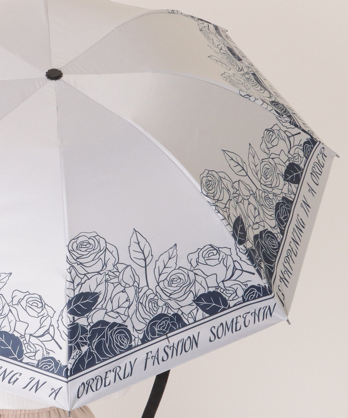 【雨晴兼用】エレガント ローズ 折りたたみ傘