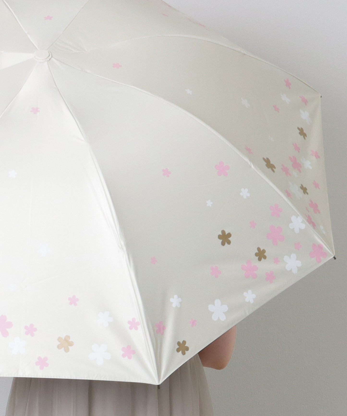 フラワー プリント 晴雨兼用 コンパクト 折りたたみ傘