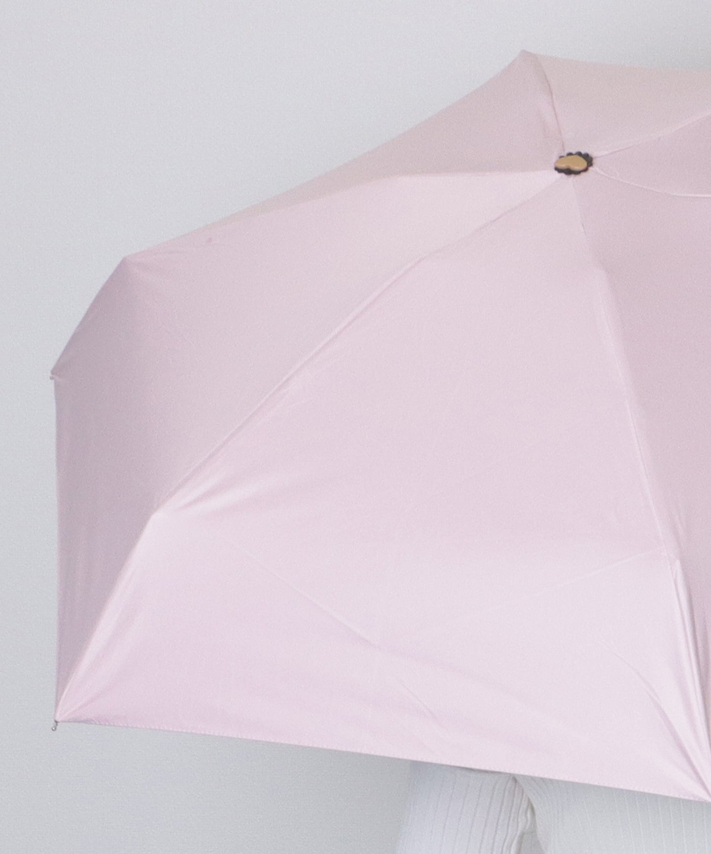 ソリッドカラー ハート ハンドル 晴雨兼用 折りたたみ傘