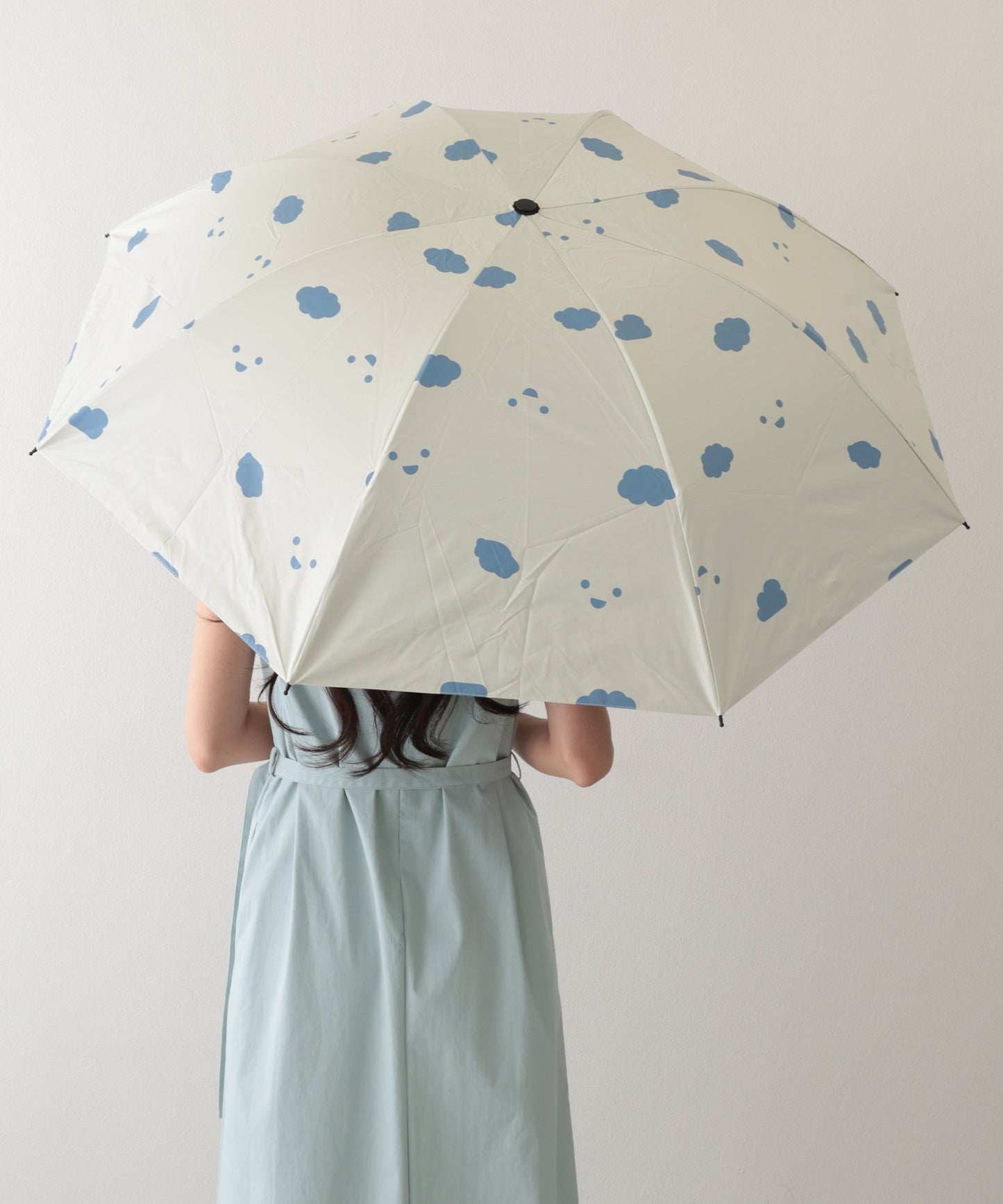 晴雨兼用 配色 クラウド ドット 折りたたみ傘
