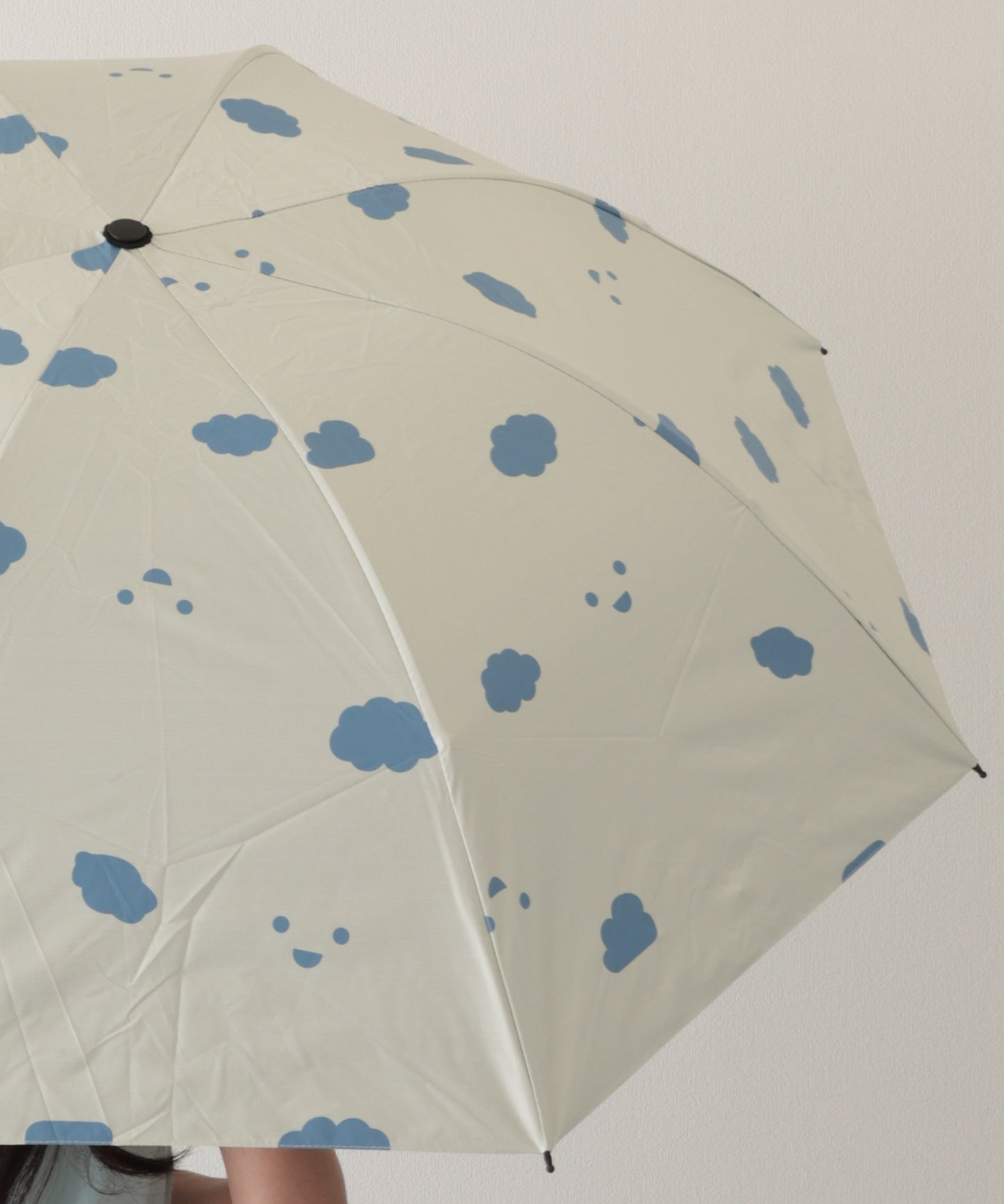 晴雨兼用 配色 クラウド ドット 折りたたみ傘