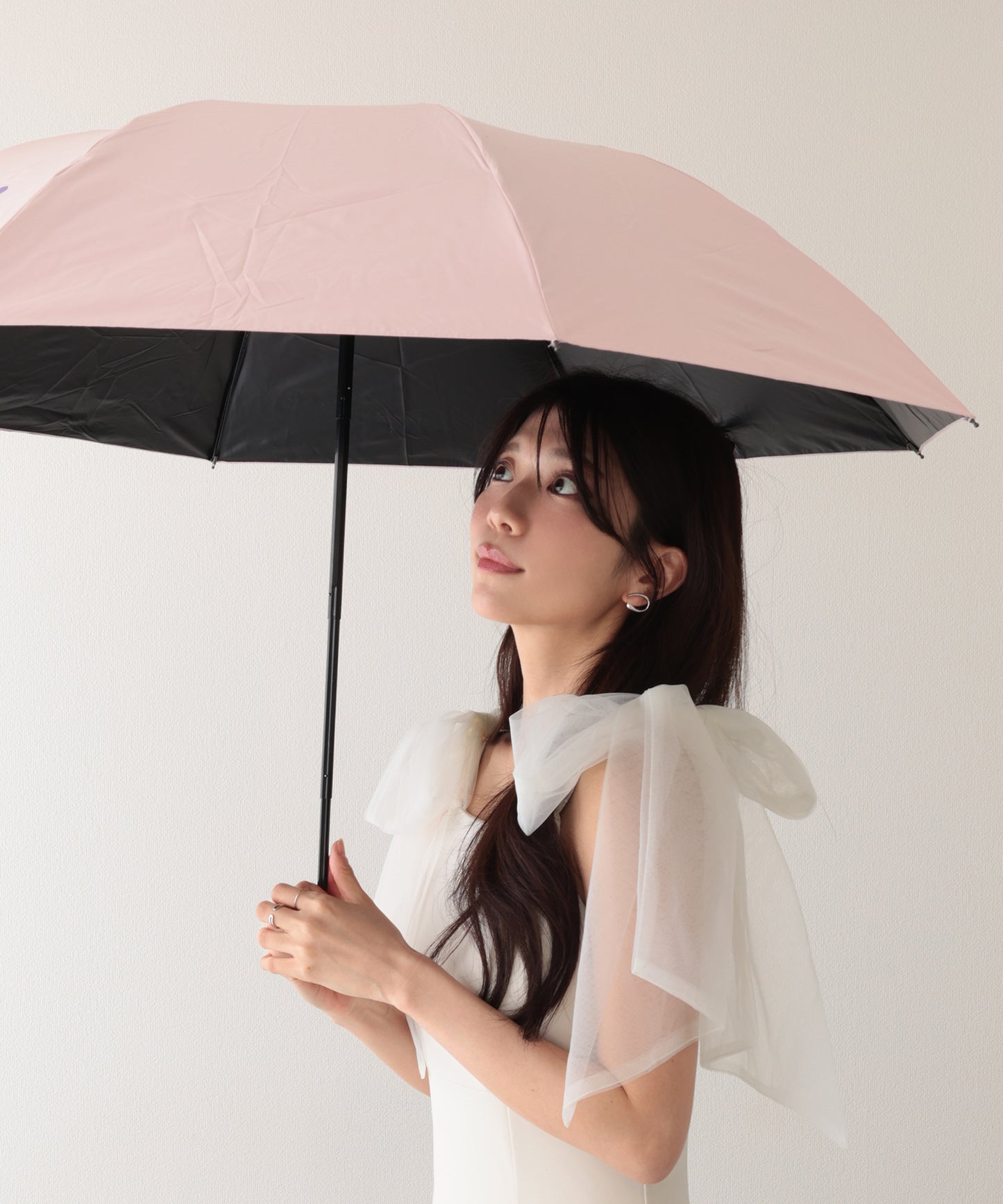 晴雨兼用 配色 フラワー コンパクト 折りたたみ傘