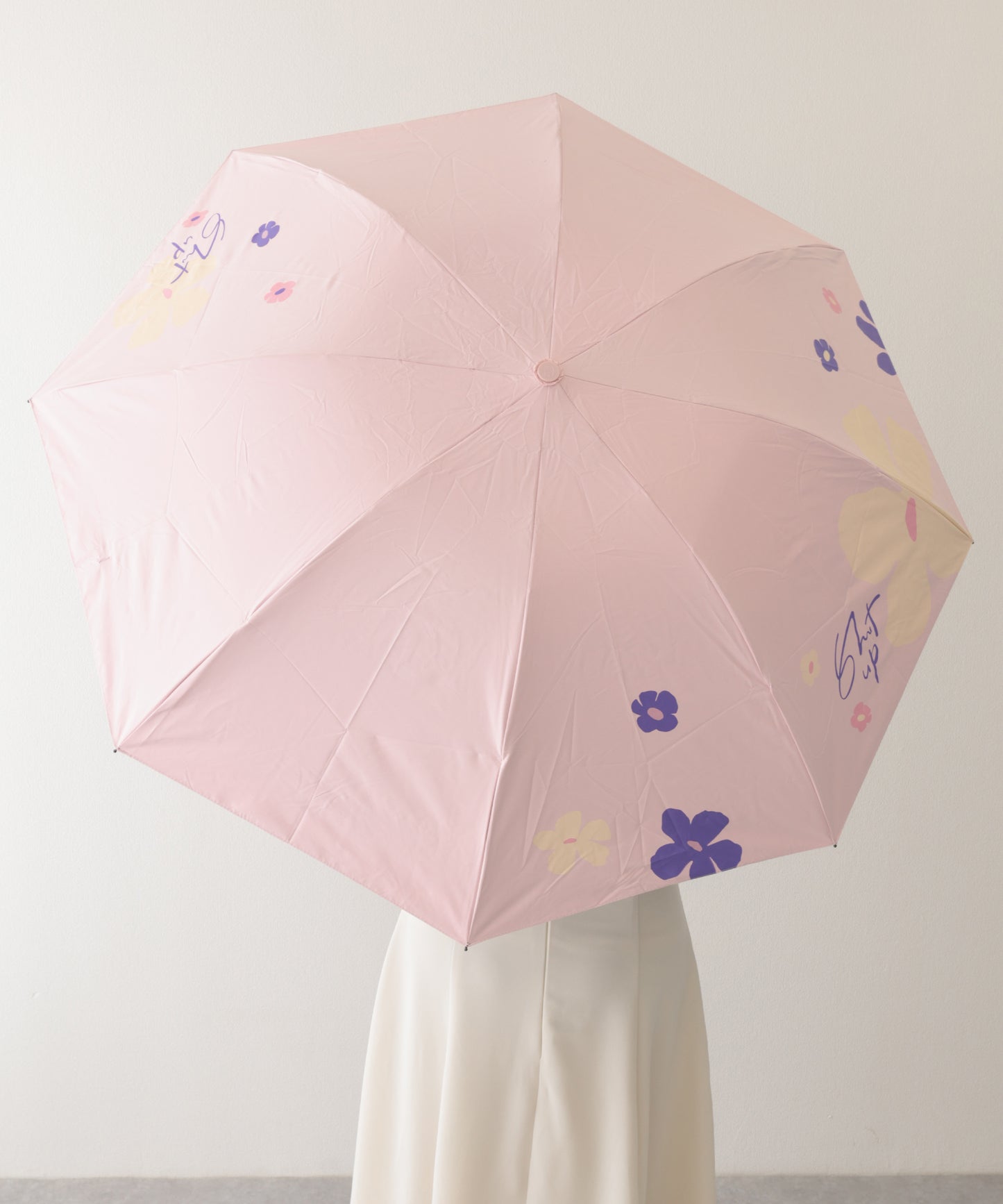 晴雨兼用 配色 フラワー コンパクト 折りたたみ傘