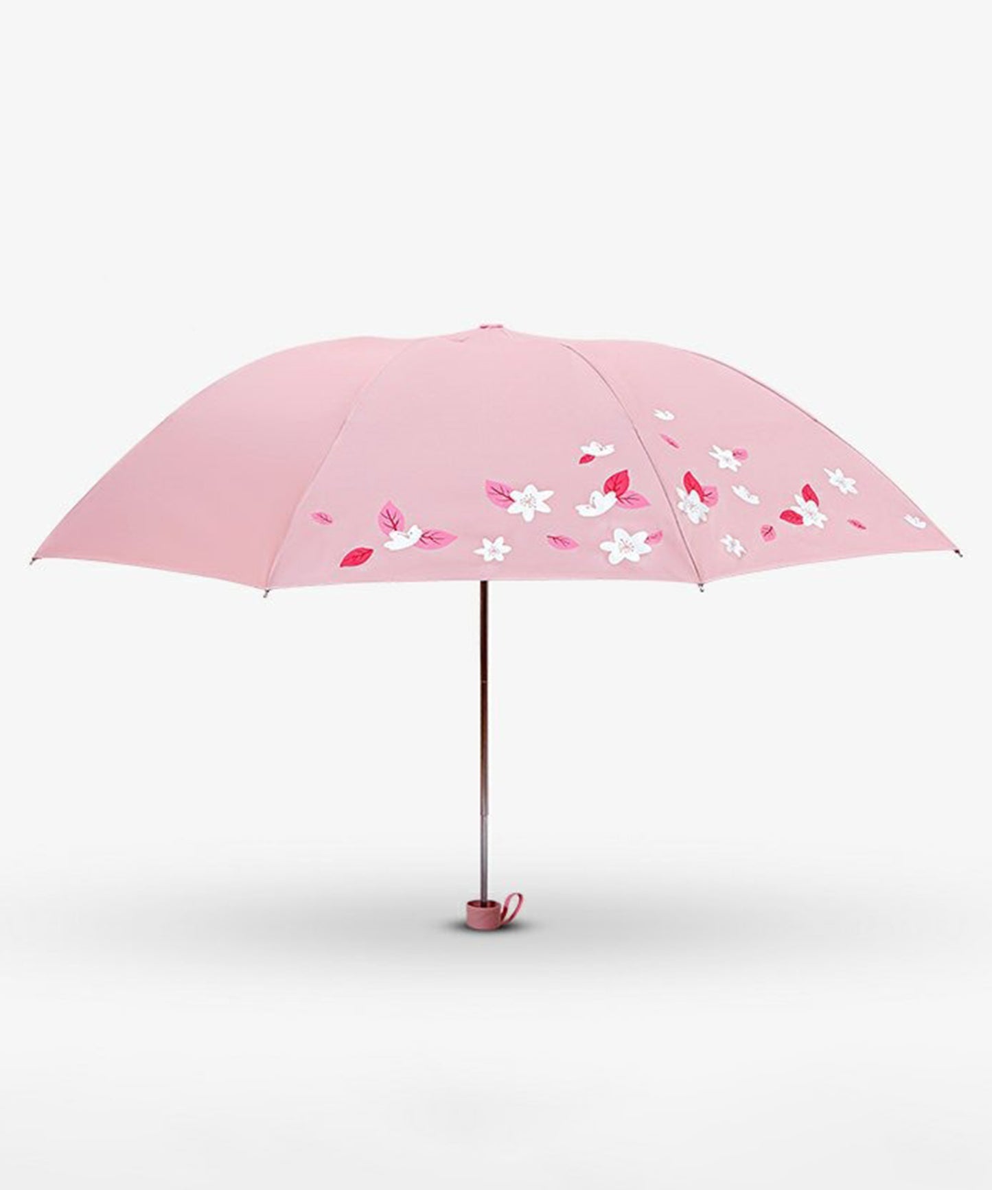 晴雨兼用 ボタニカル柄 シルキー コンパクト 折りたたみ傘