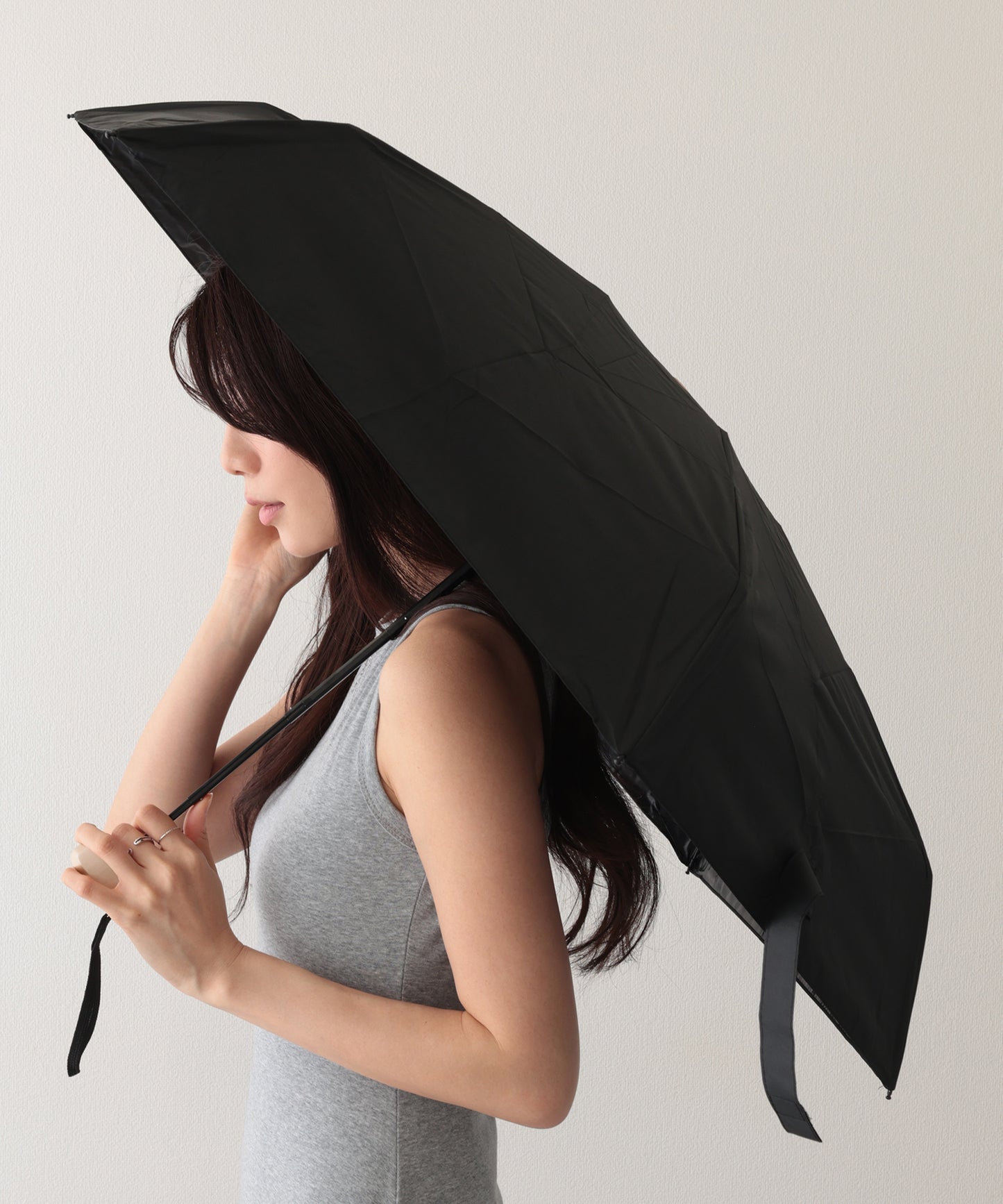ソリッドカラー 晴雨兼用 ベーシック コンパクト 折りたたみ傘