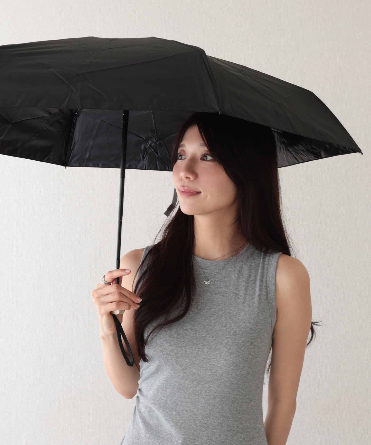 ソリッドカラー 晴雨兼用 ベーシック コンパクト 折りたたみ傘
